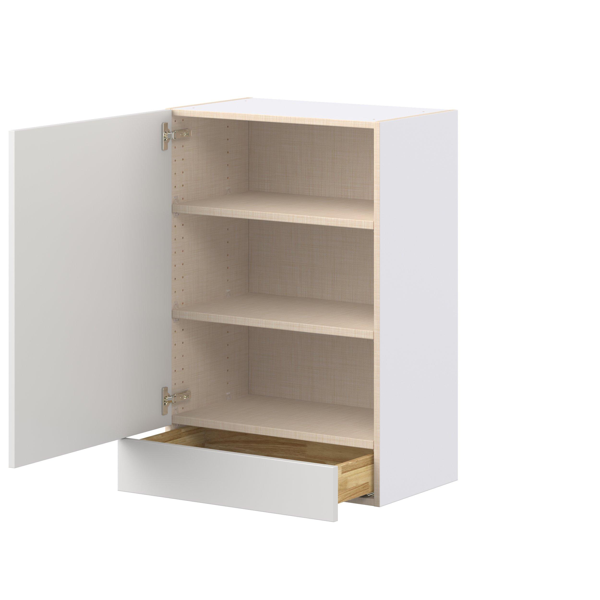 Candler 24 in. Painted Warm White Door and Drawer Wall Cabinet