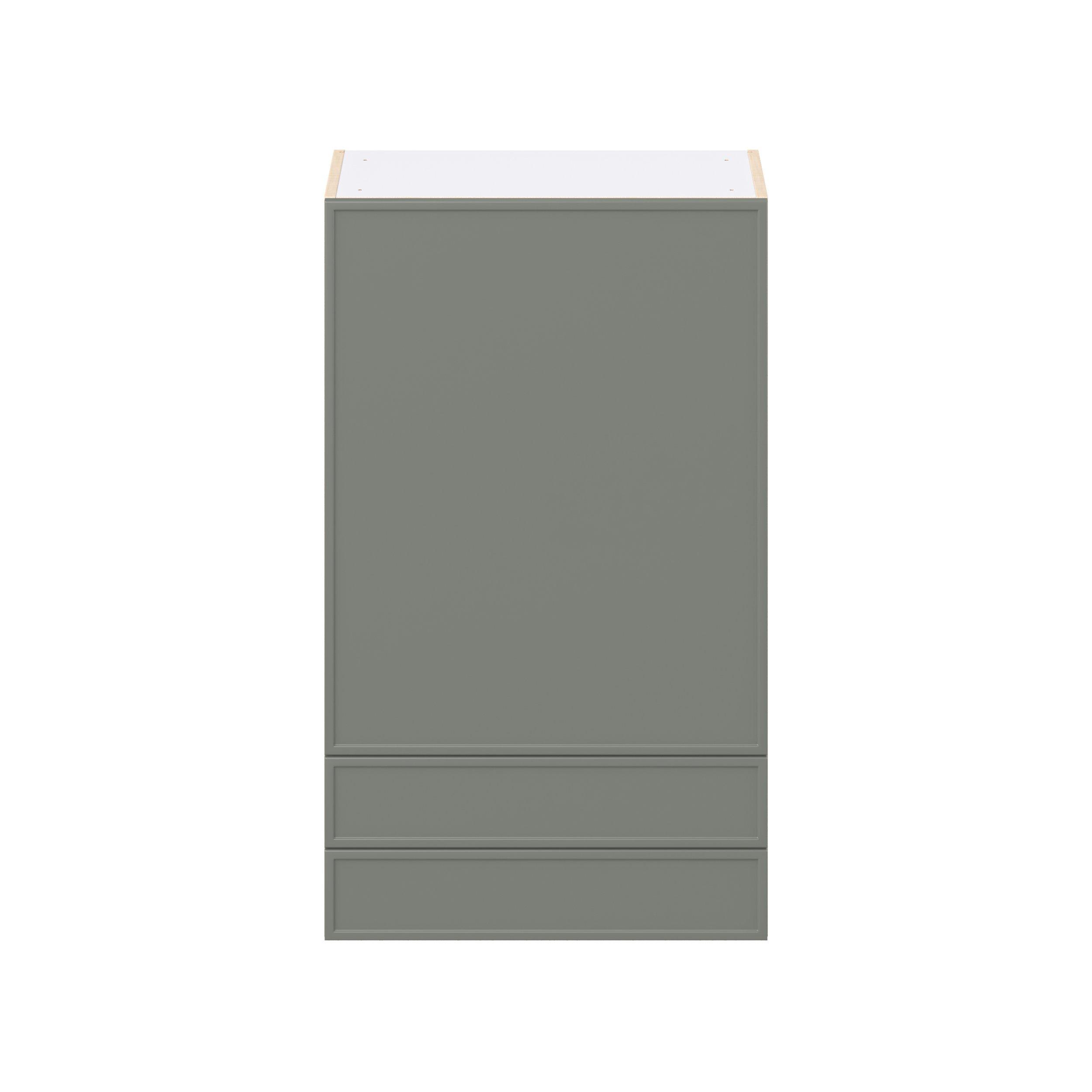 Linden 24 in. Painted Moss Green Door and Drawer Wall Cabinet