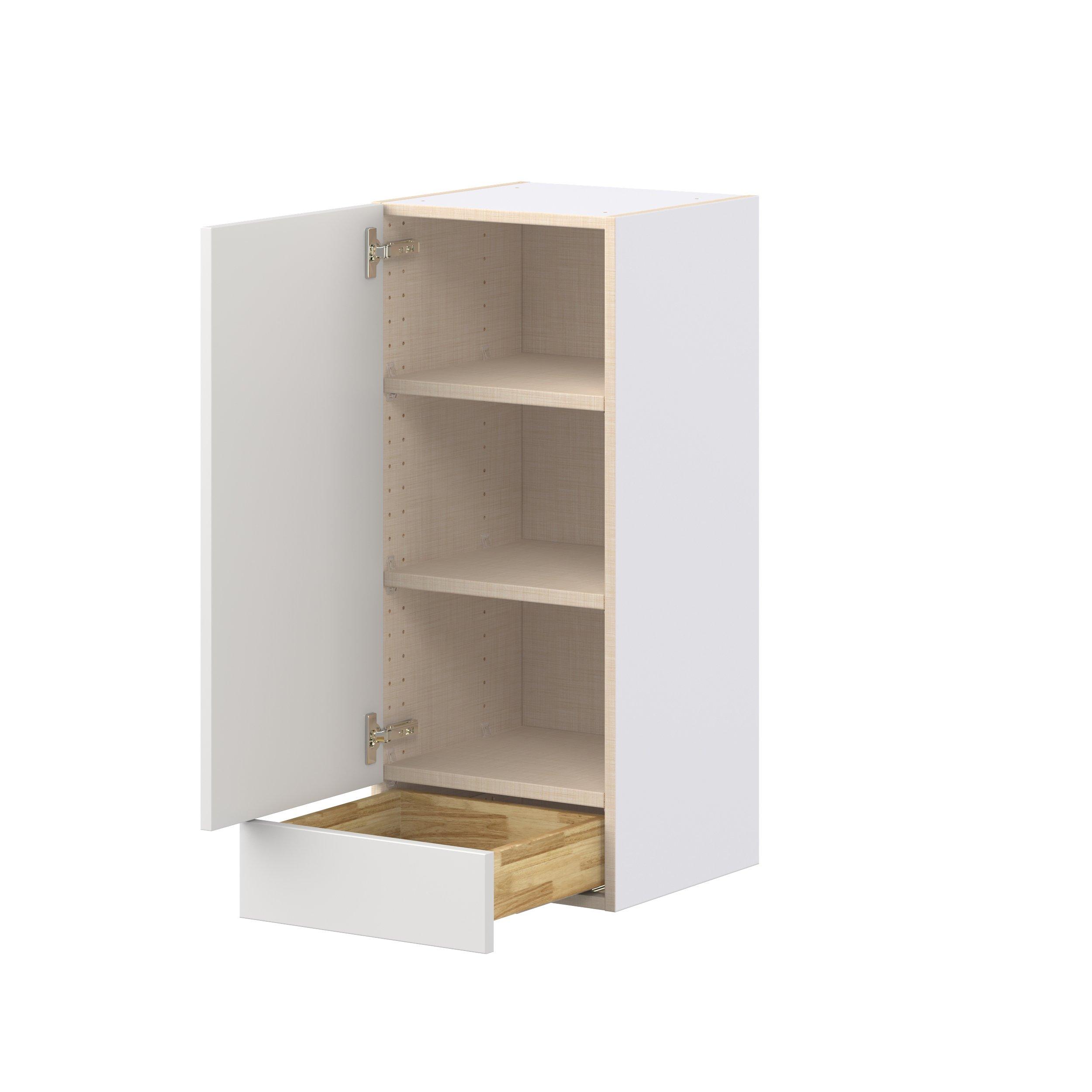 Candler 15 in. Painted Warm White Door and Drawer Wall Cabinet