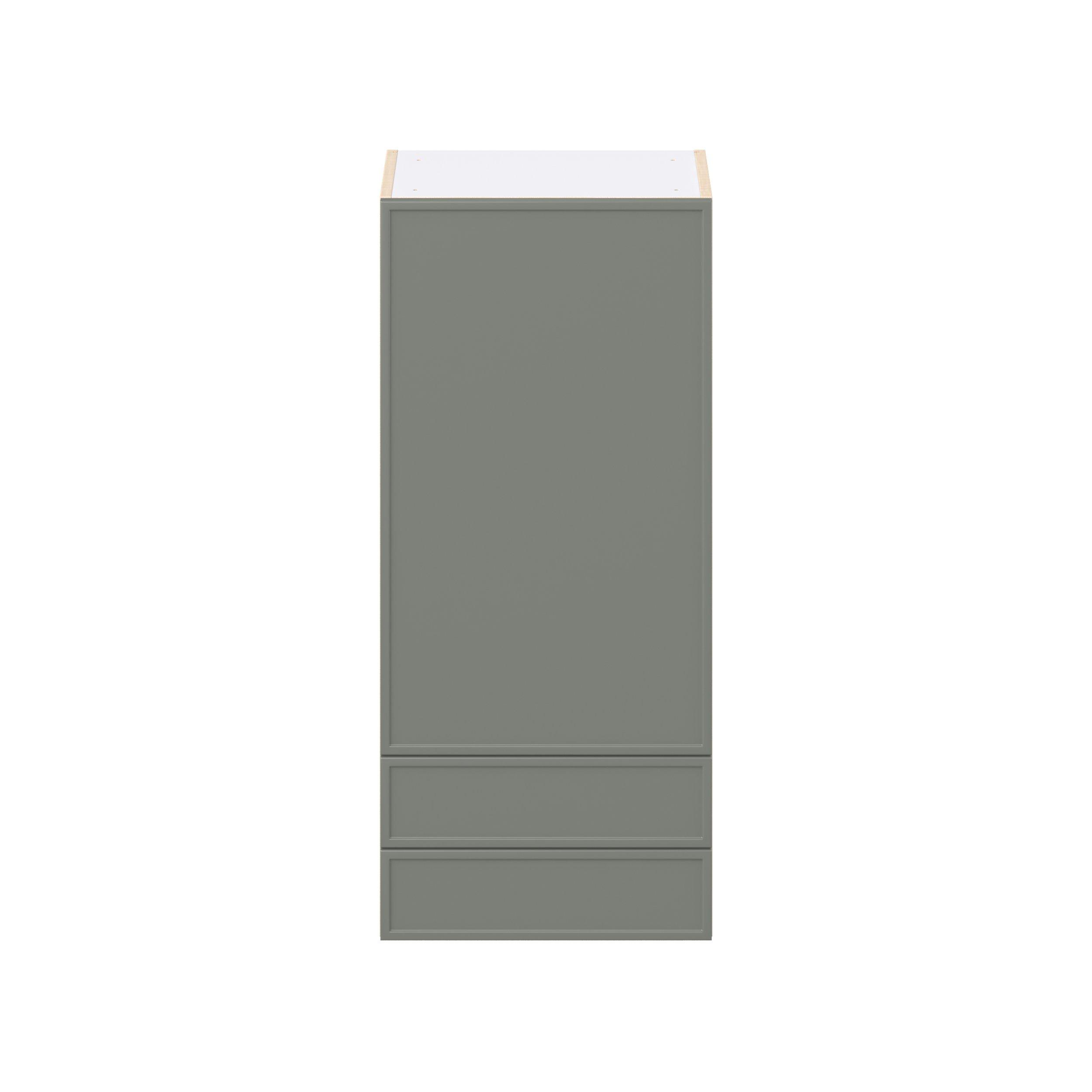 Linden 18 in. Painted Moss Green Door and Drawer Wall Cabinet