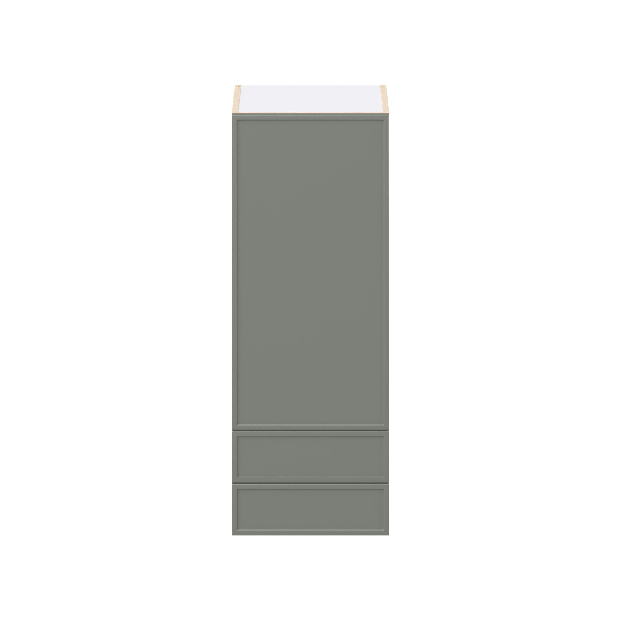 Linden 15 in. Painted Moss Green Door and Drawer Wall Cabinet