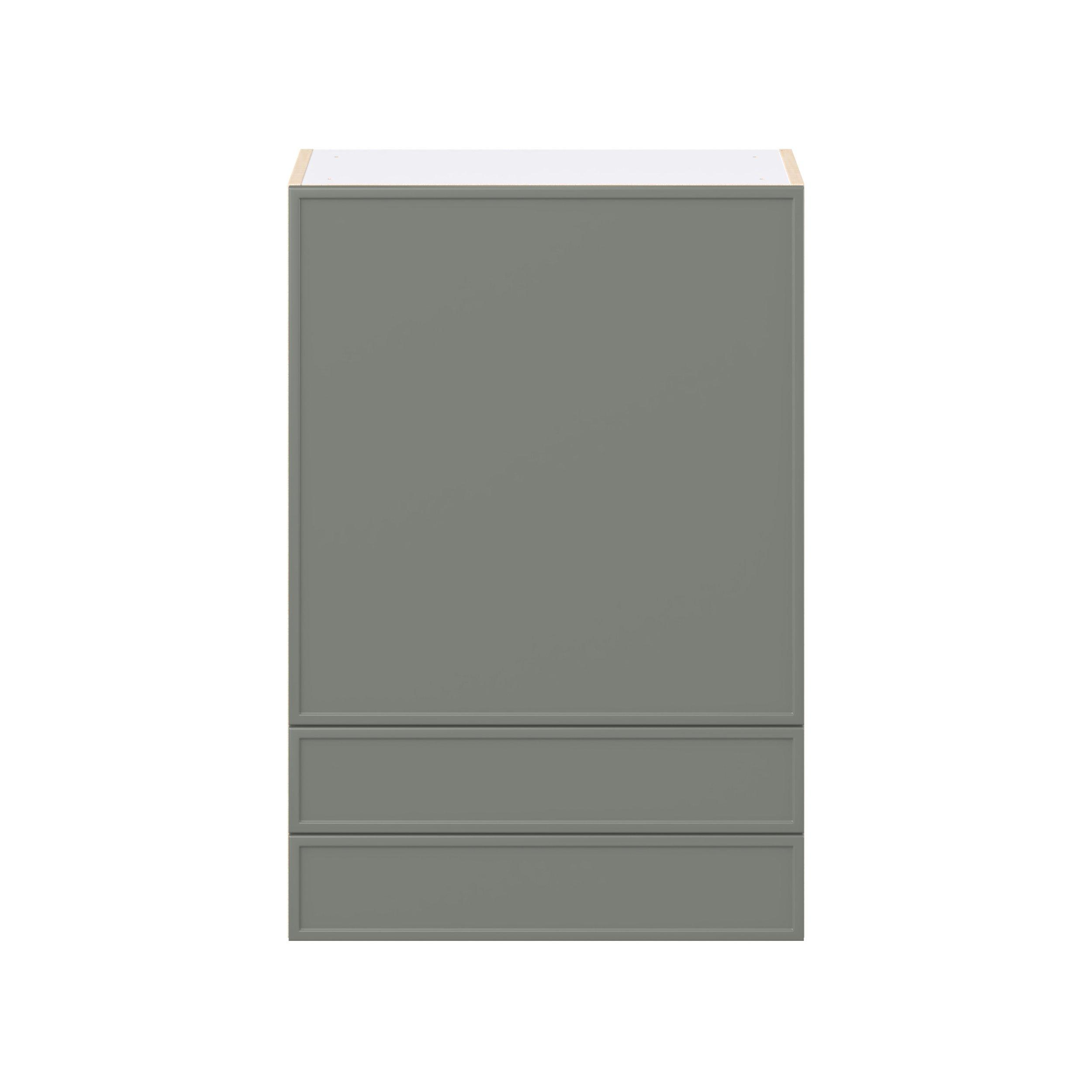 Linden 24 in. Painted Moss Green Door and Drawer Wall Cabinet