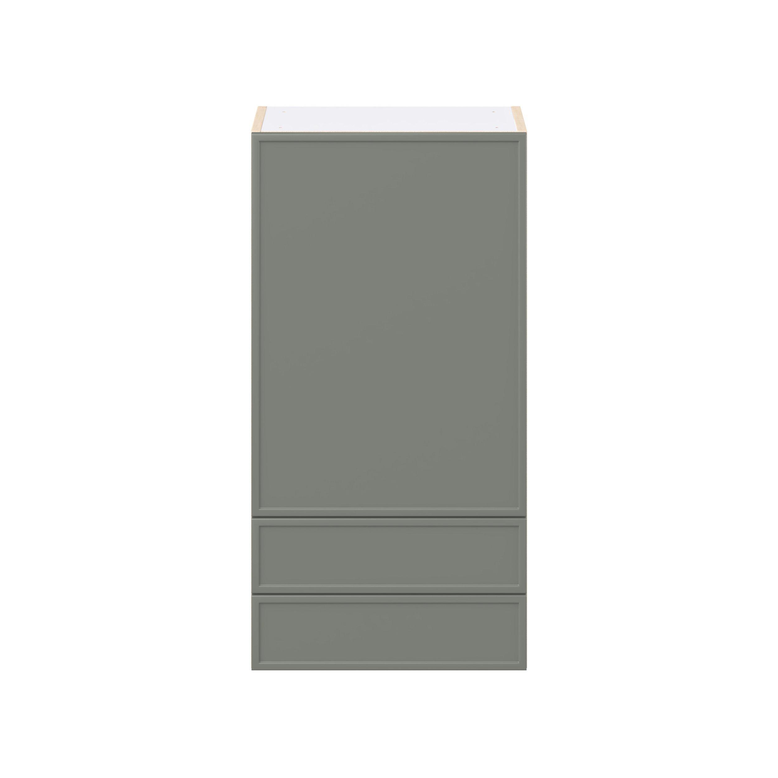 Linden 18 in. Painted Moss Green Door and Drawer Wall Cabinet