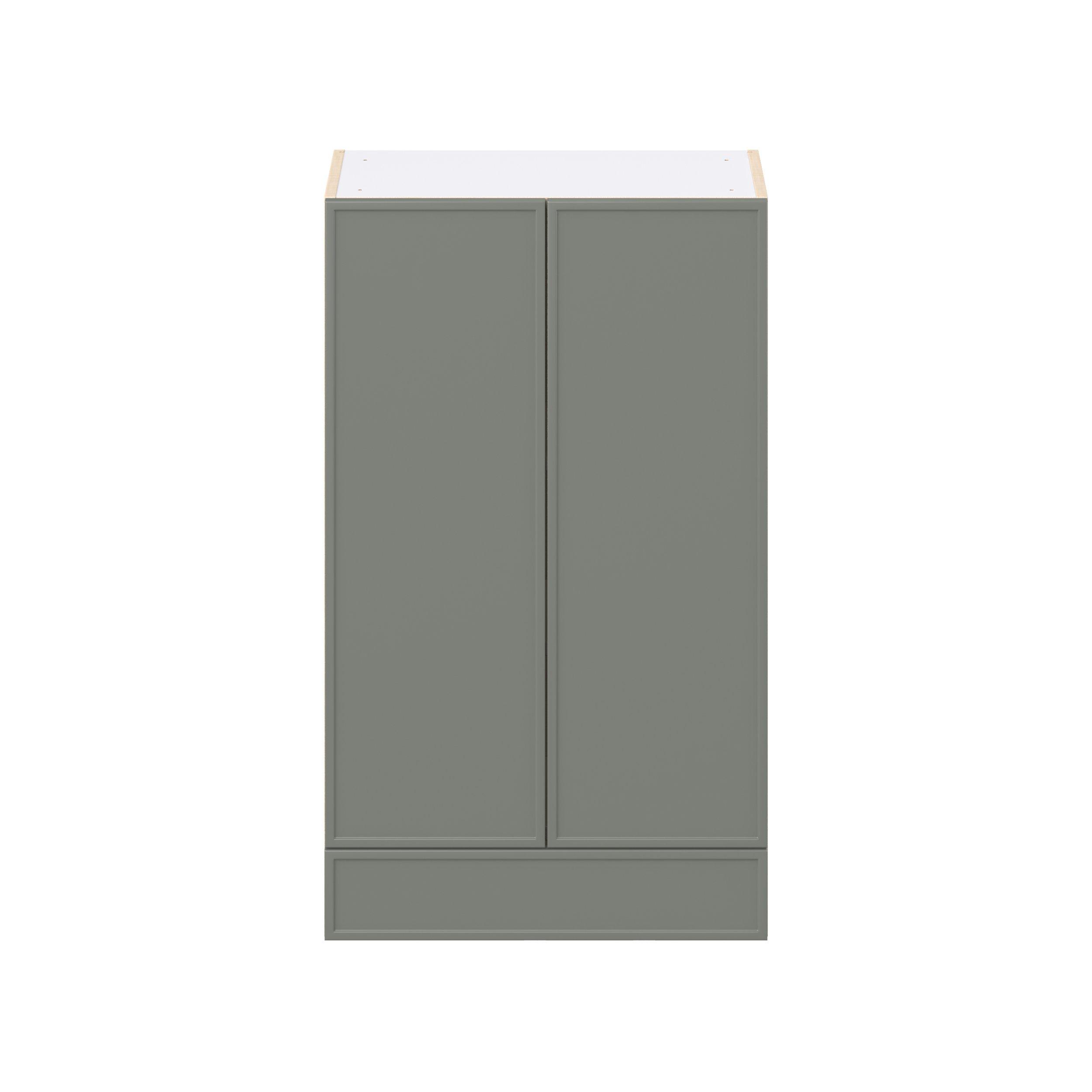 Linden 24 in. Painted Moss Green Door and Drawer Wall Cabinet