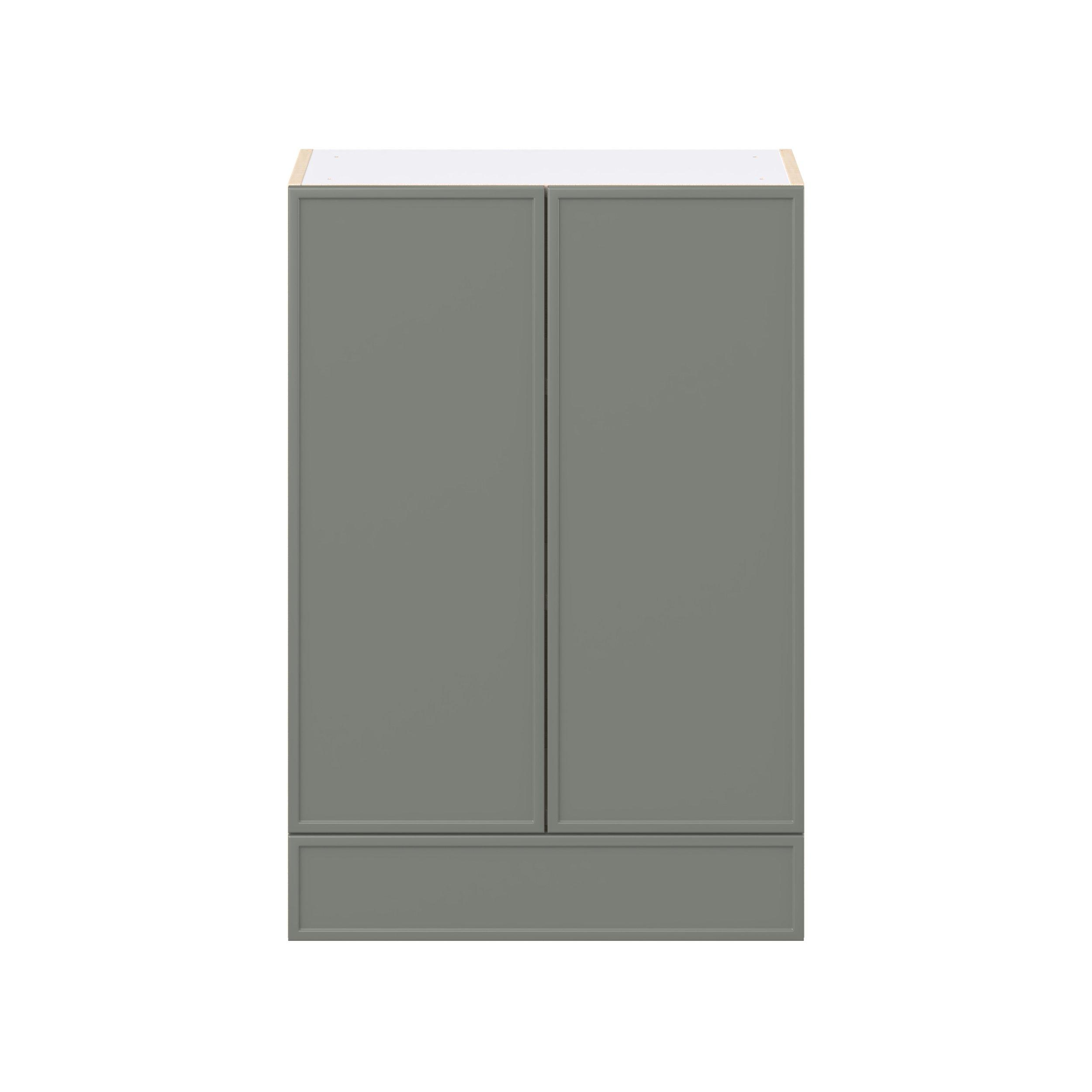 Linden 24 in. Painted Moss Green Door and Drawer Wall Cabinet