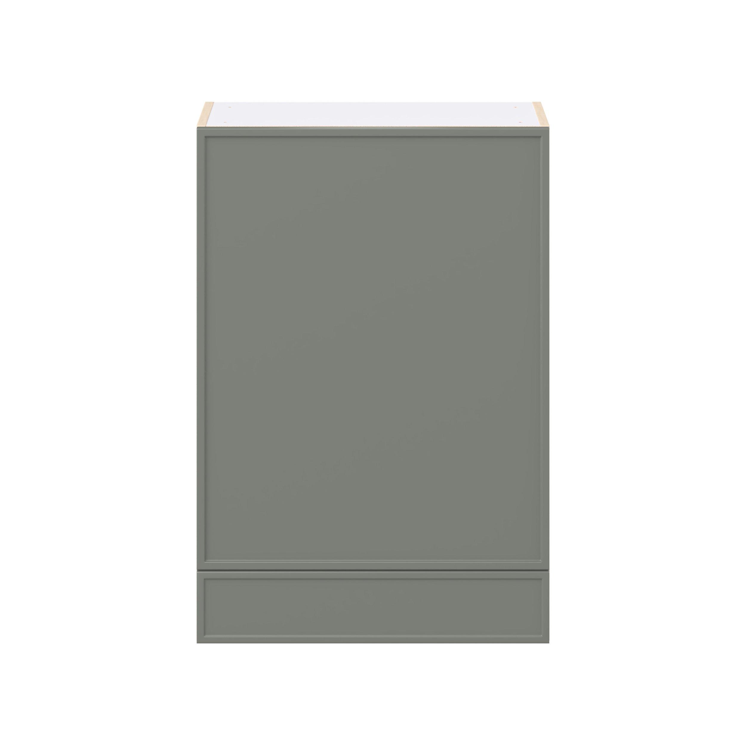 Linden 24 in. Painted Moss Green Door and Drawer Wall Cabinet