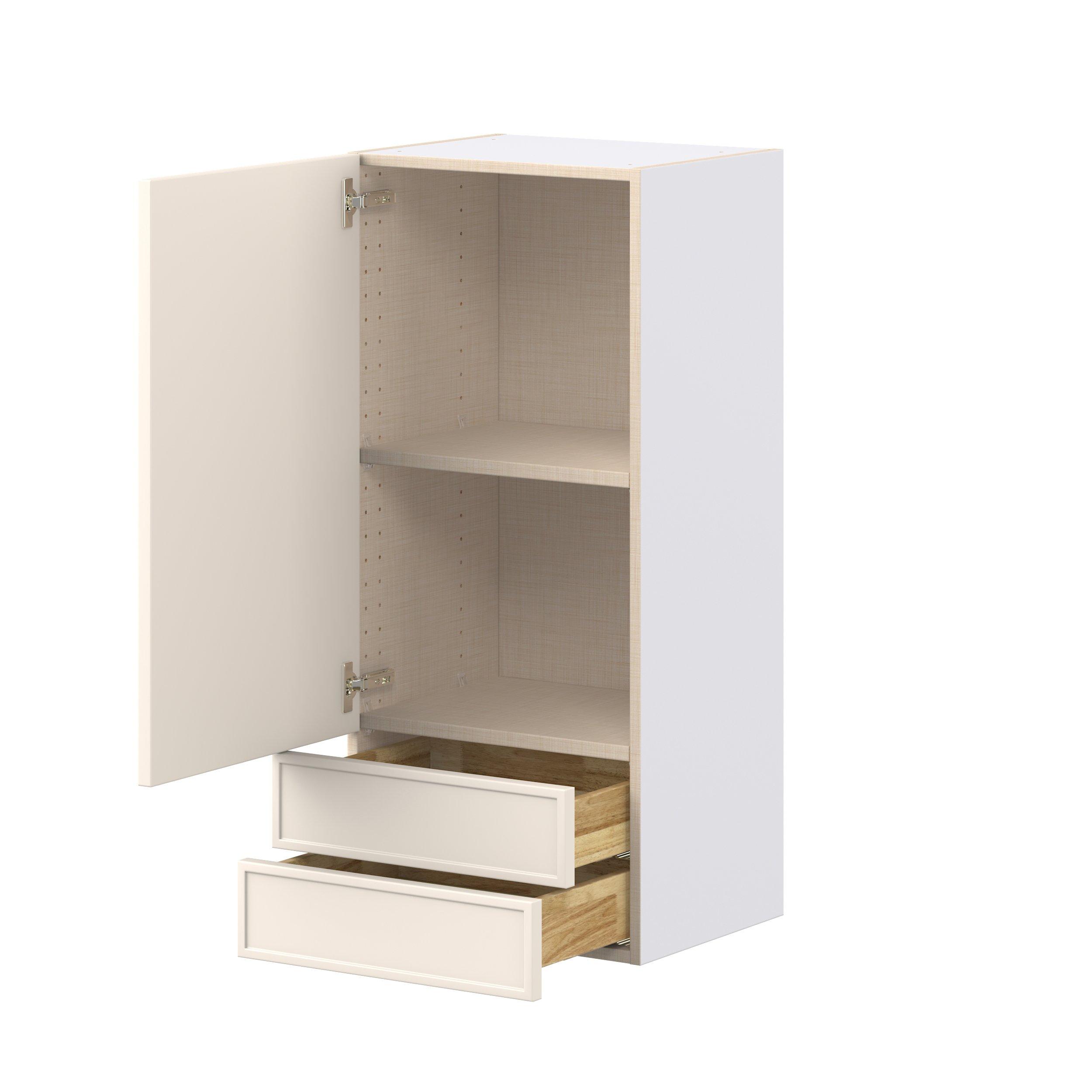 Linden 18 in. Painted Washed Linen Door and Drawer Wall Cabinet