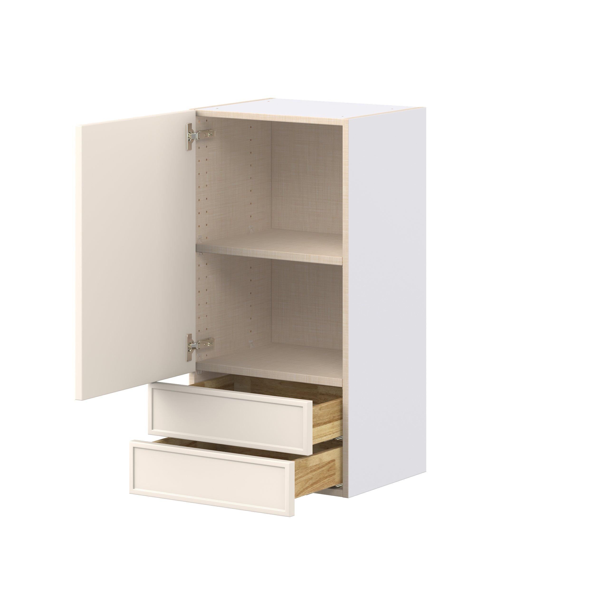 Linden 18 in. Painted Washed Linen Door and Drawer Wall Cabinet
