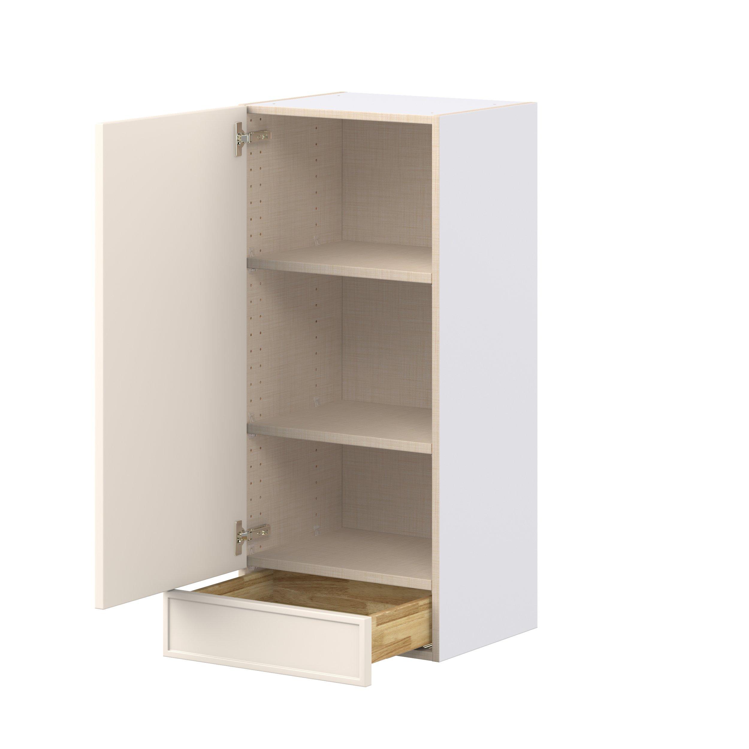 Linden 18 in. Painted Washed Linen Door and Drawer Wall Cabinet