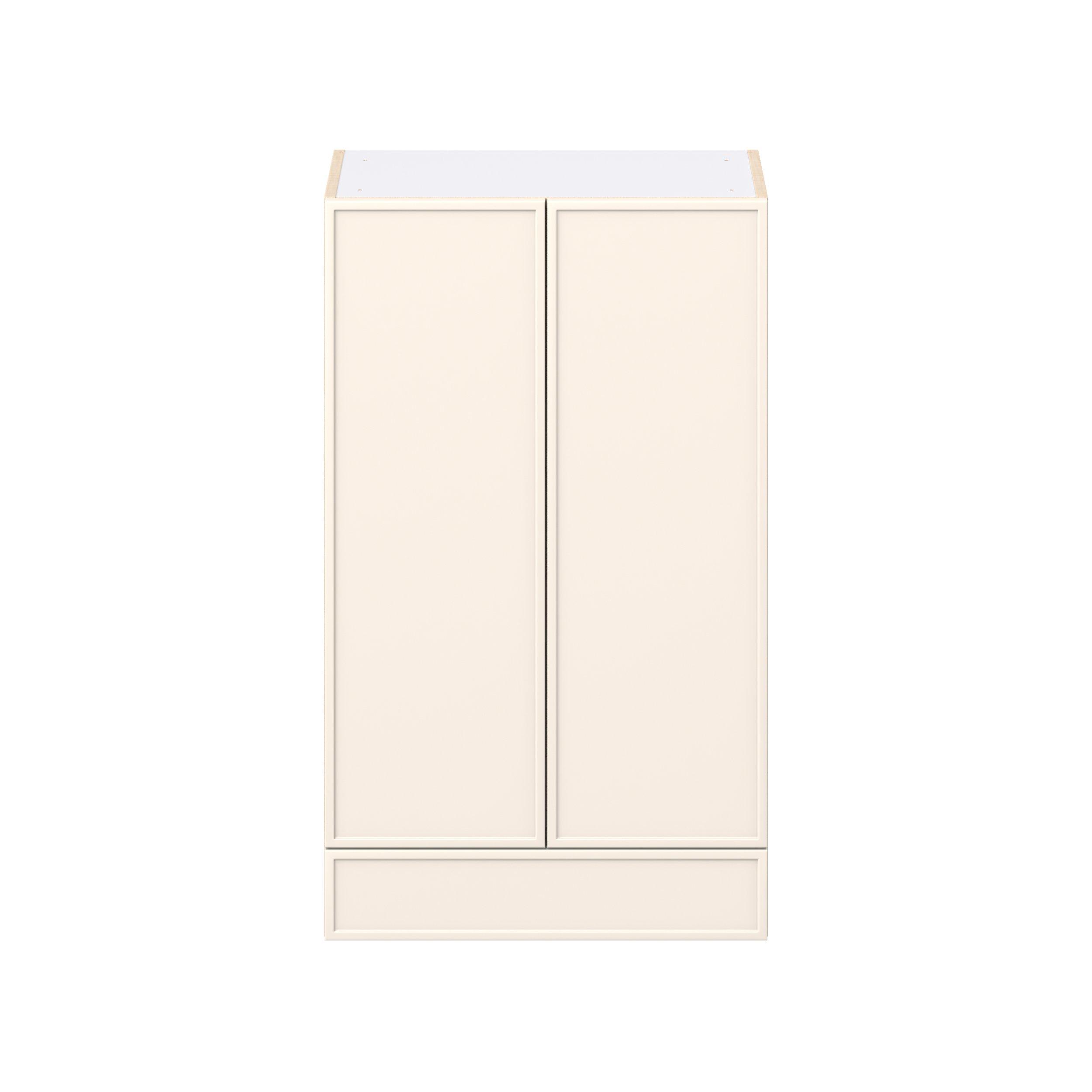 Linden 24 in. Painted Washed Linen Door and Drawer Wall Cabinet