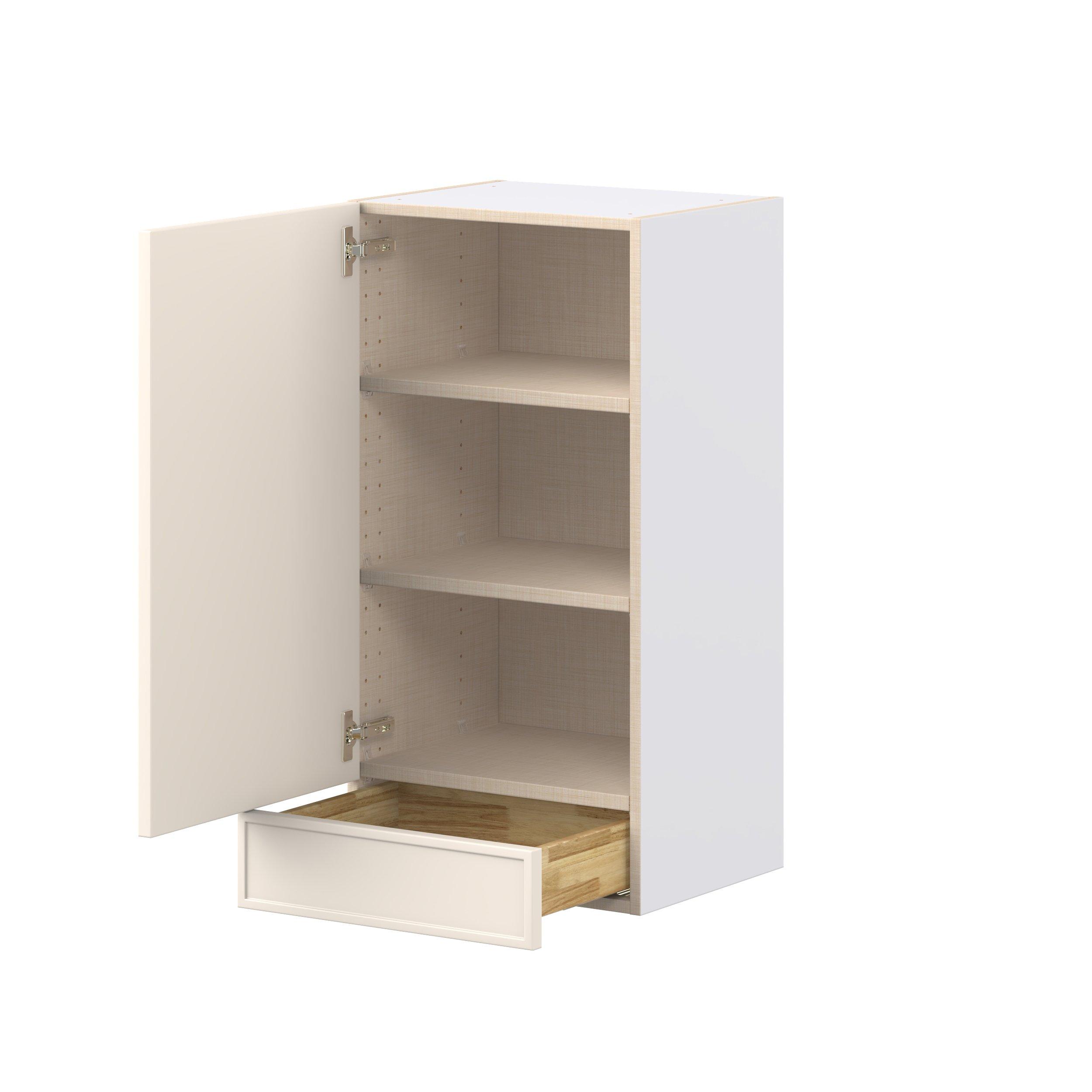 Linden 18 in. Painted Washed Linen Door and Drawer Wall Cabinet