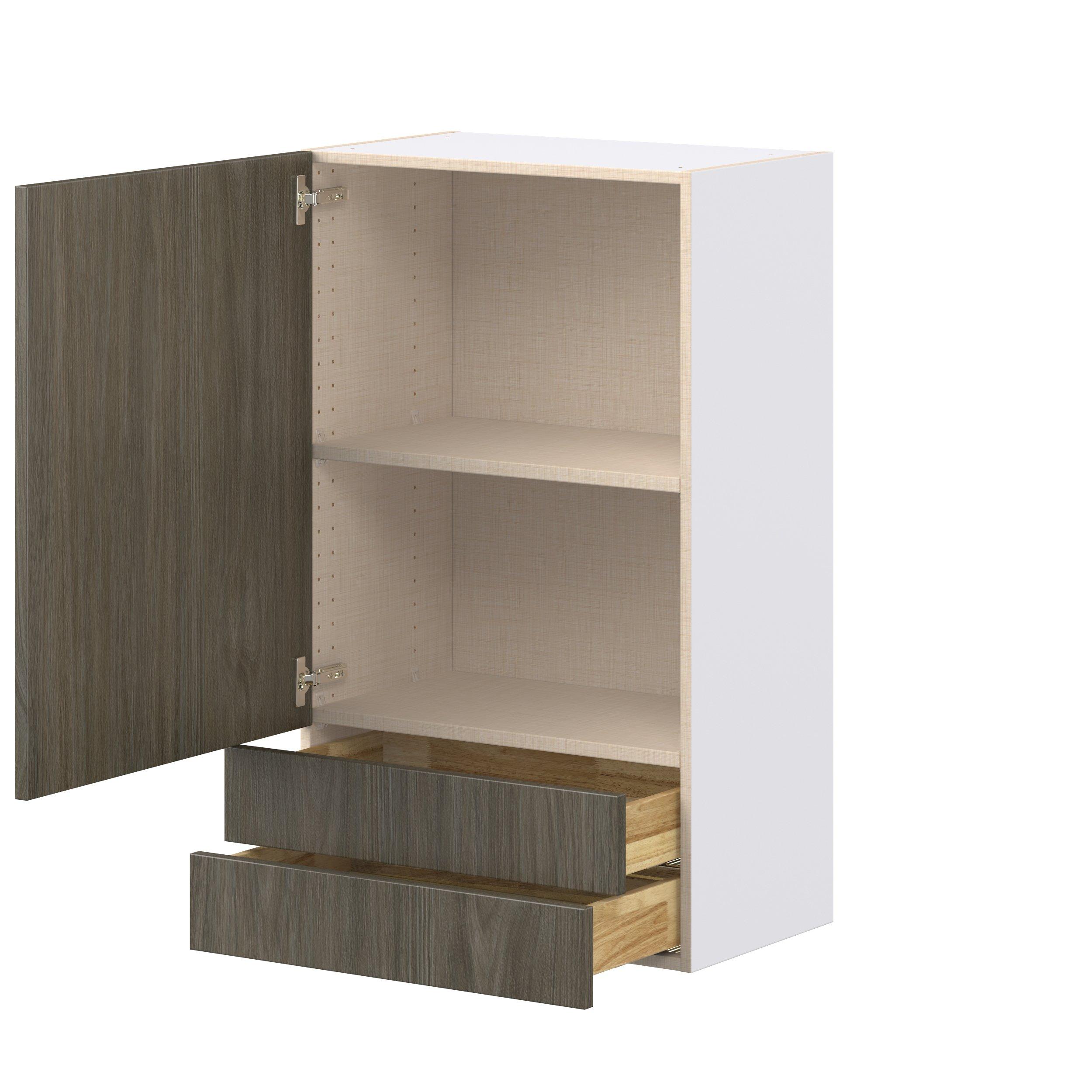 Glenwood 24 in. Burnt Walnut Door and Drawer Wall Cabinet