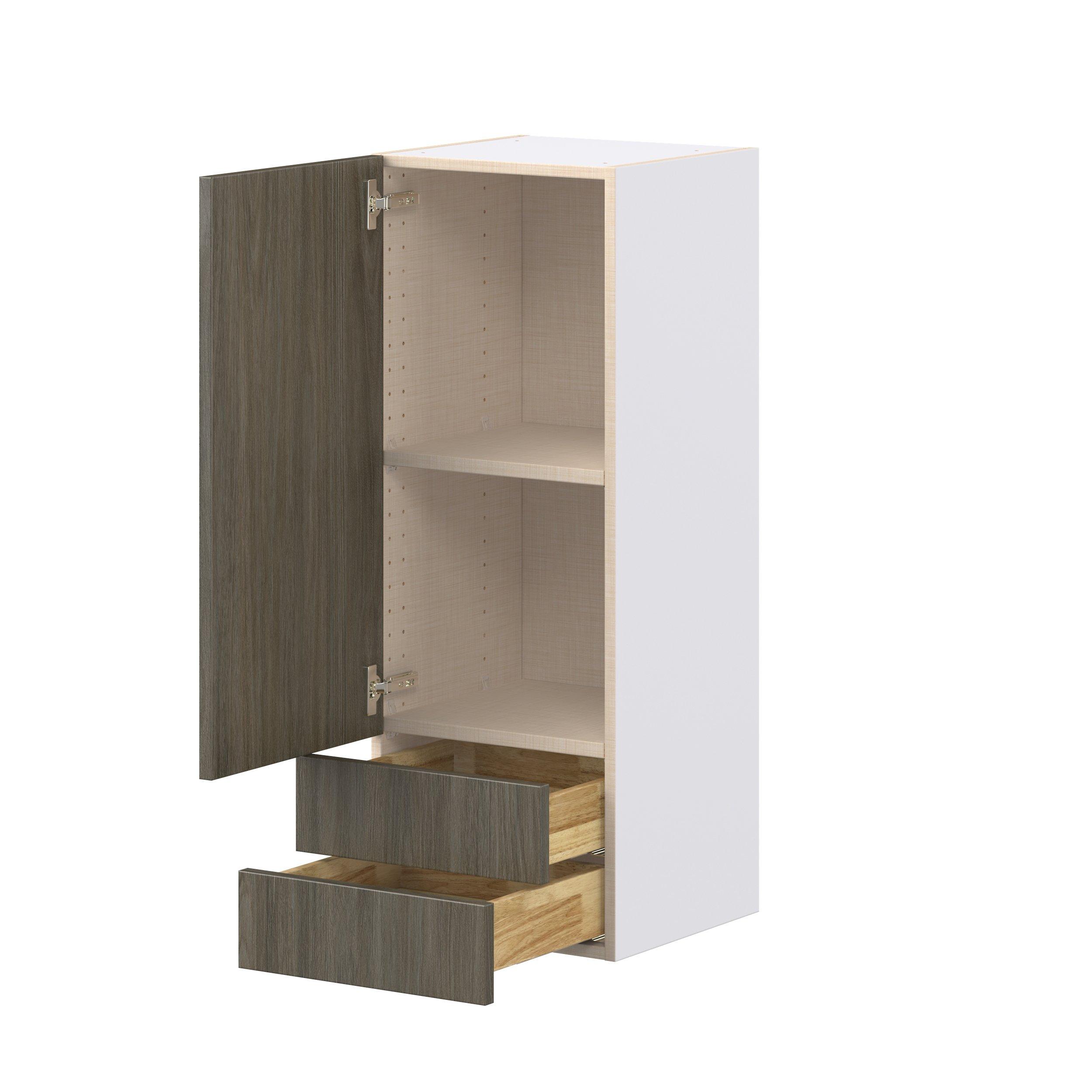 Glenwood 15 in. Burnt Walnut Door and Drawer Wall Cabinet