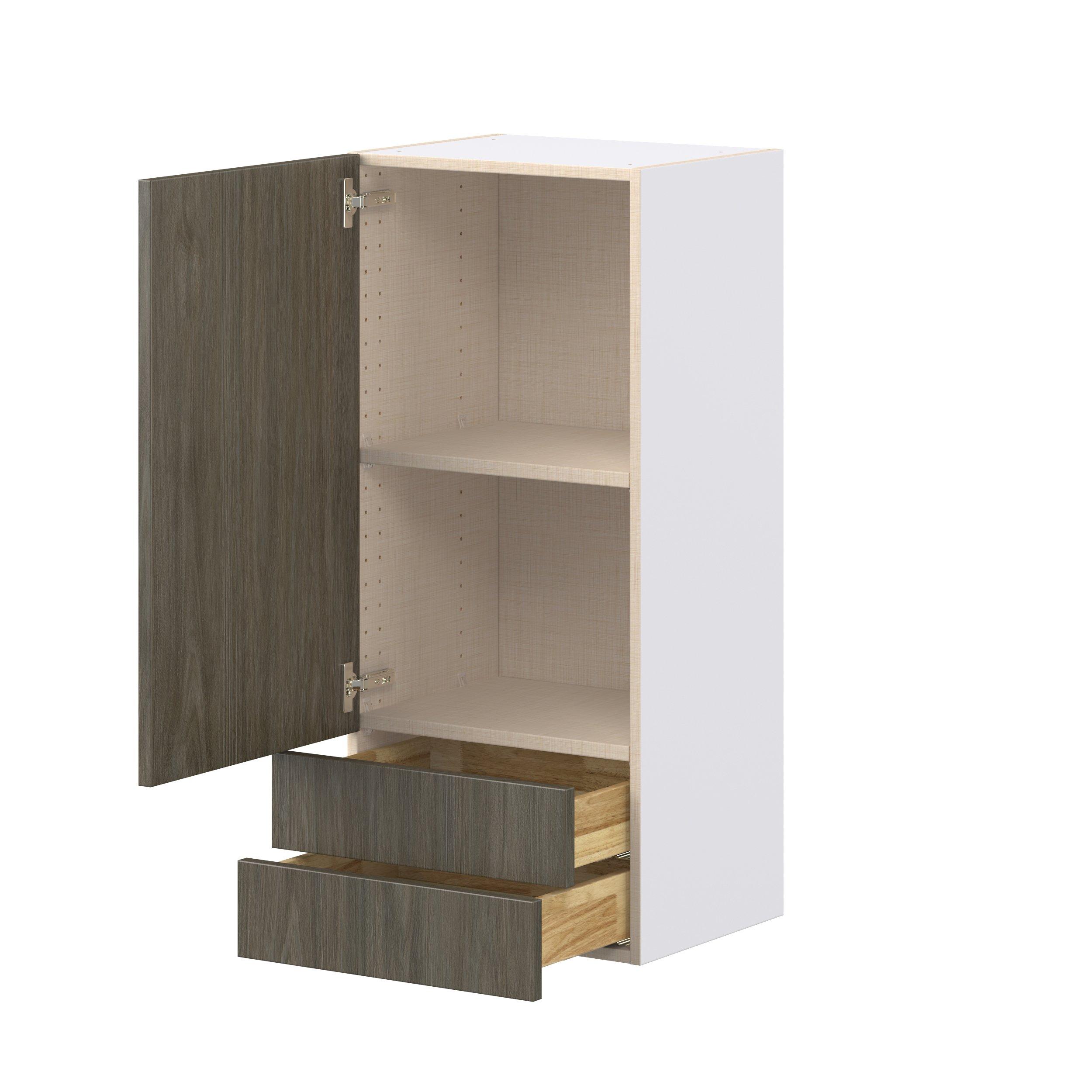 Glenwood 18 in. Burnt Walnut Door and Drawer Wall Cabinet