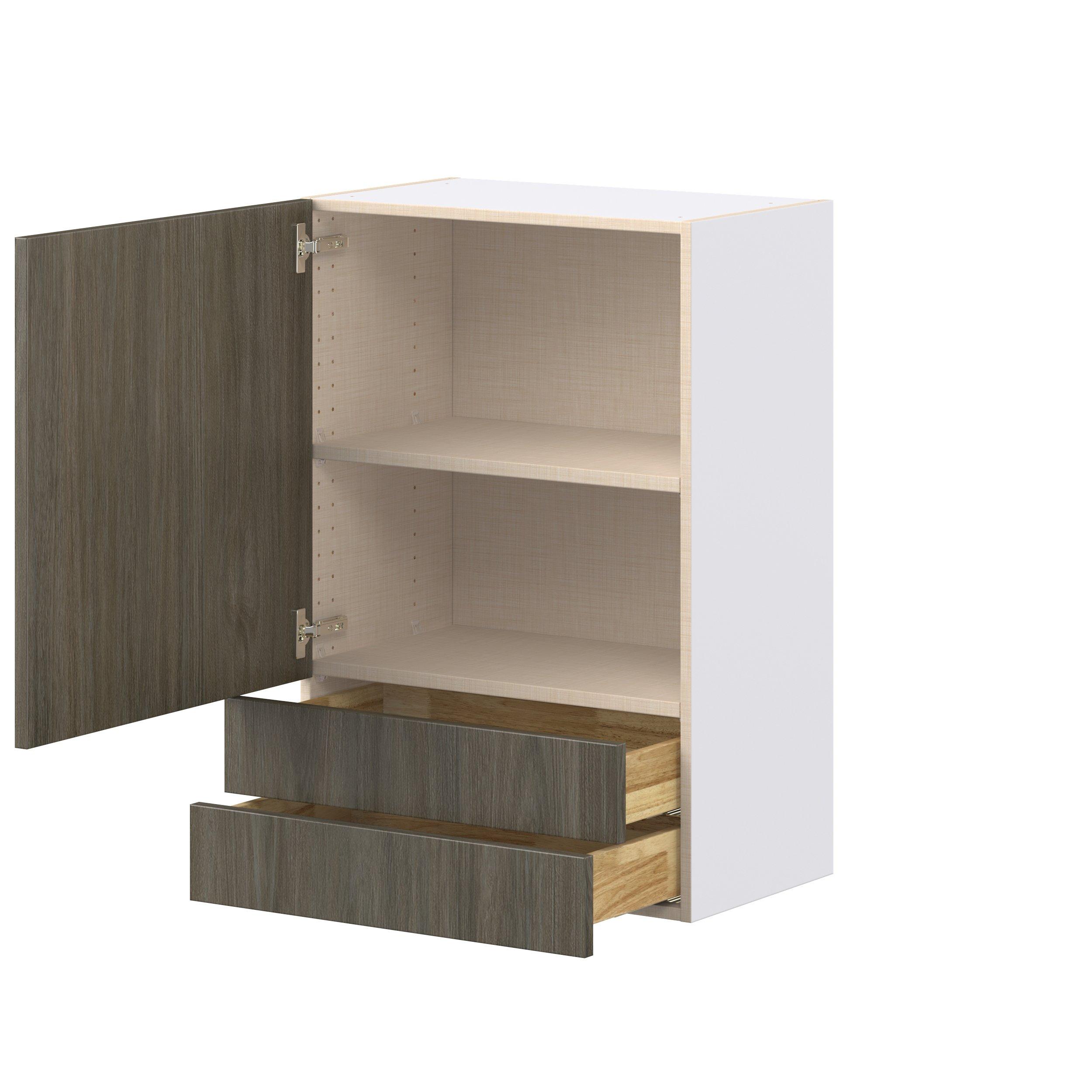 Glenwood 24 in. Burnt Walnut Door and Drawer Wall Cabinet