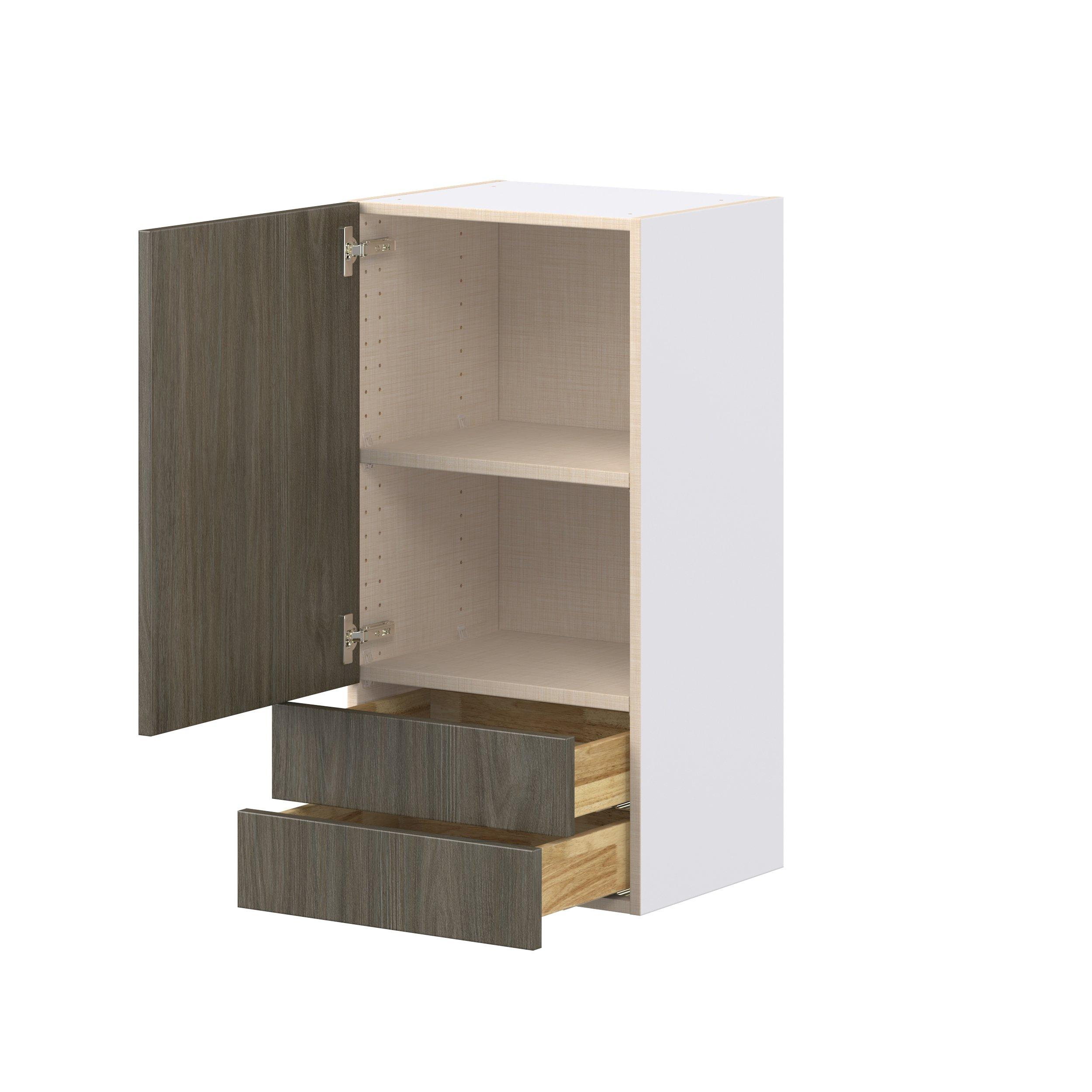 Glenwood 18 in. Burnt Walnut Door and Drawer Wall Cabinet