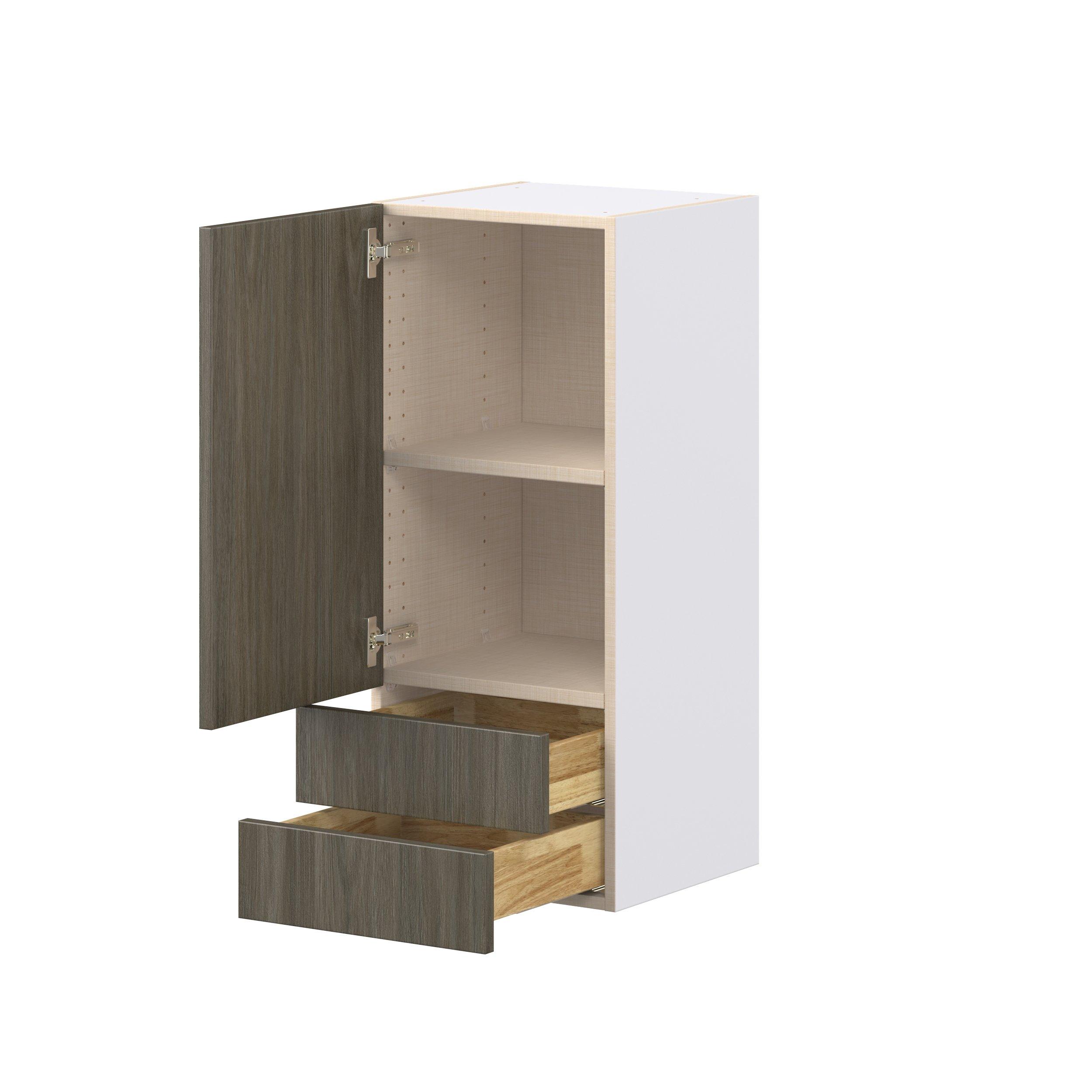 Glenwood 15 in. Burnt Walnut Door and Drawer Wall Cabinet