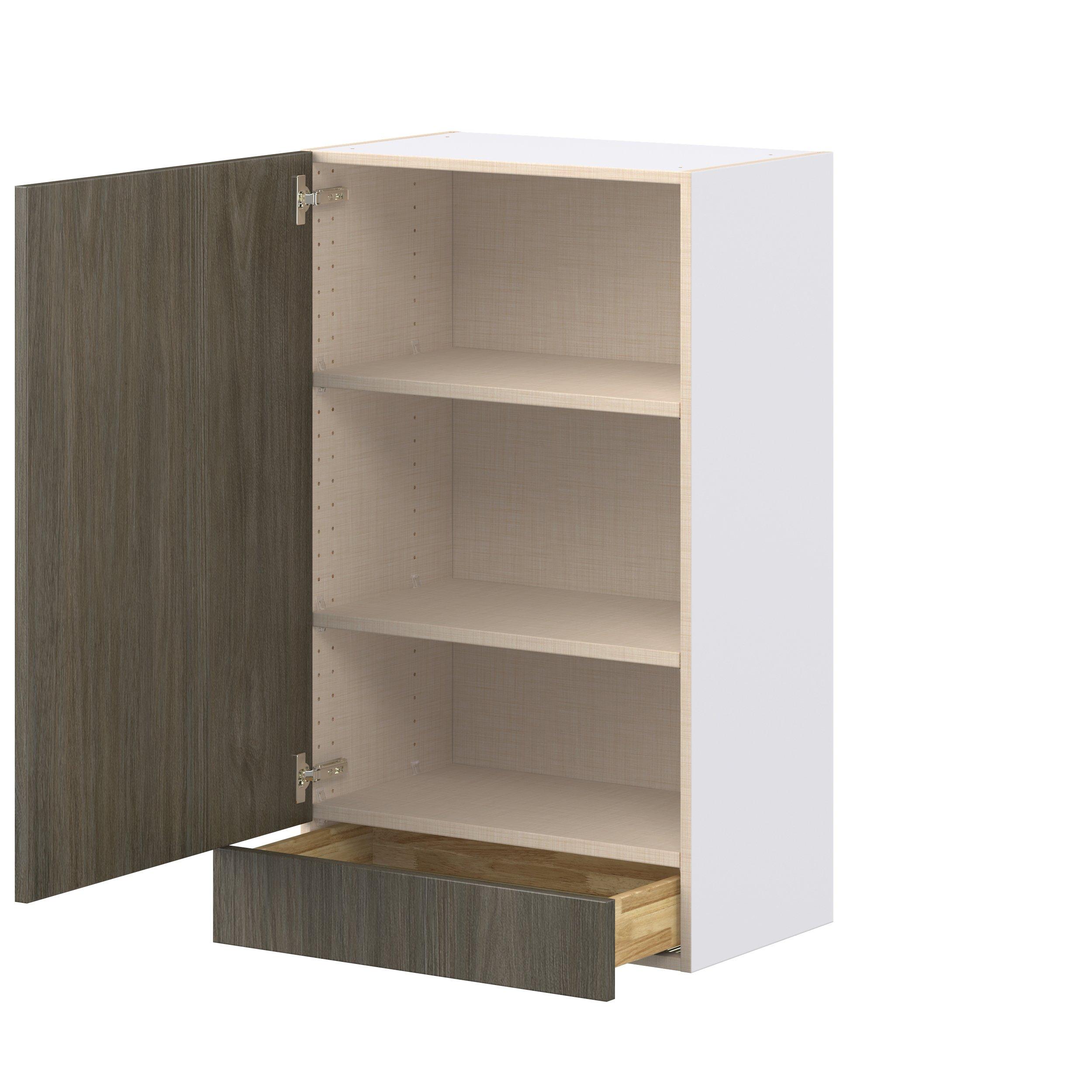 Glenwood 24 in. Burnt Walnut Door and Drawer Wall Cabinet