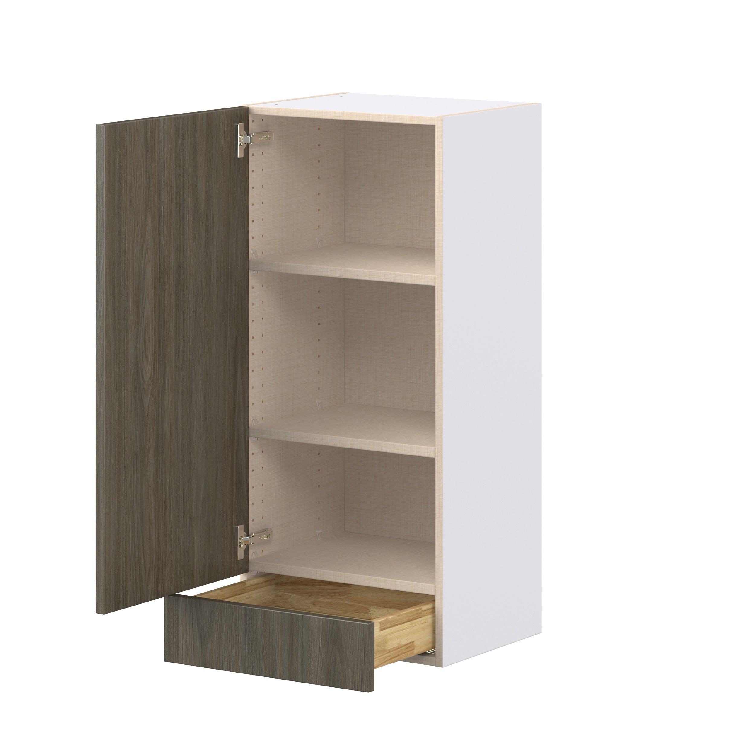 Glenwood 18 in. Burnt Walnut Door and Drawer Wall Cabinet