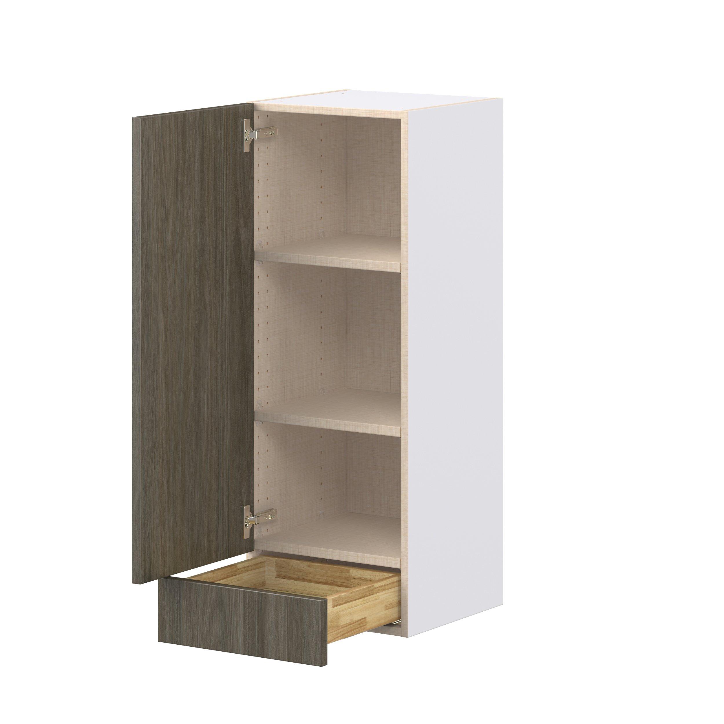 Glenwood 15 in. Burnt Walnut Door and Drawer Wall Cabinet