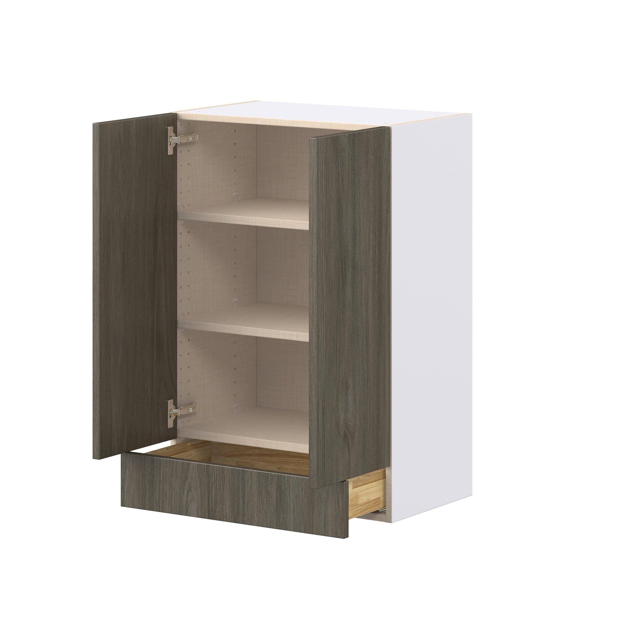 Glenwood 24 in. Burnt Walnut Door and Drawer Wall Cabinet