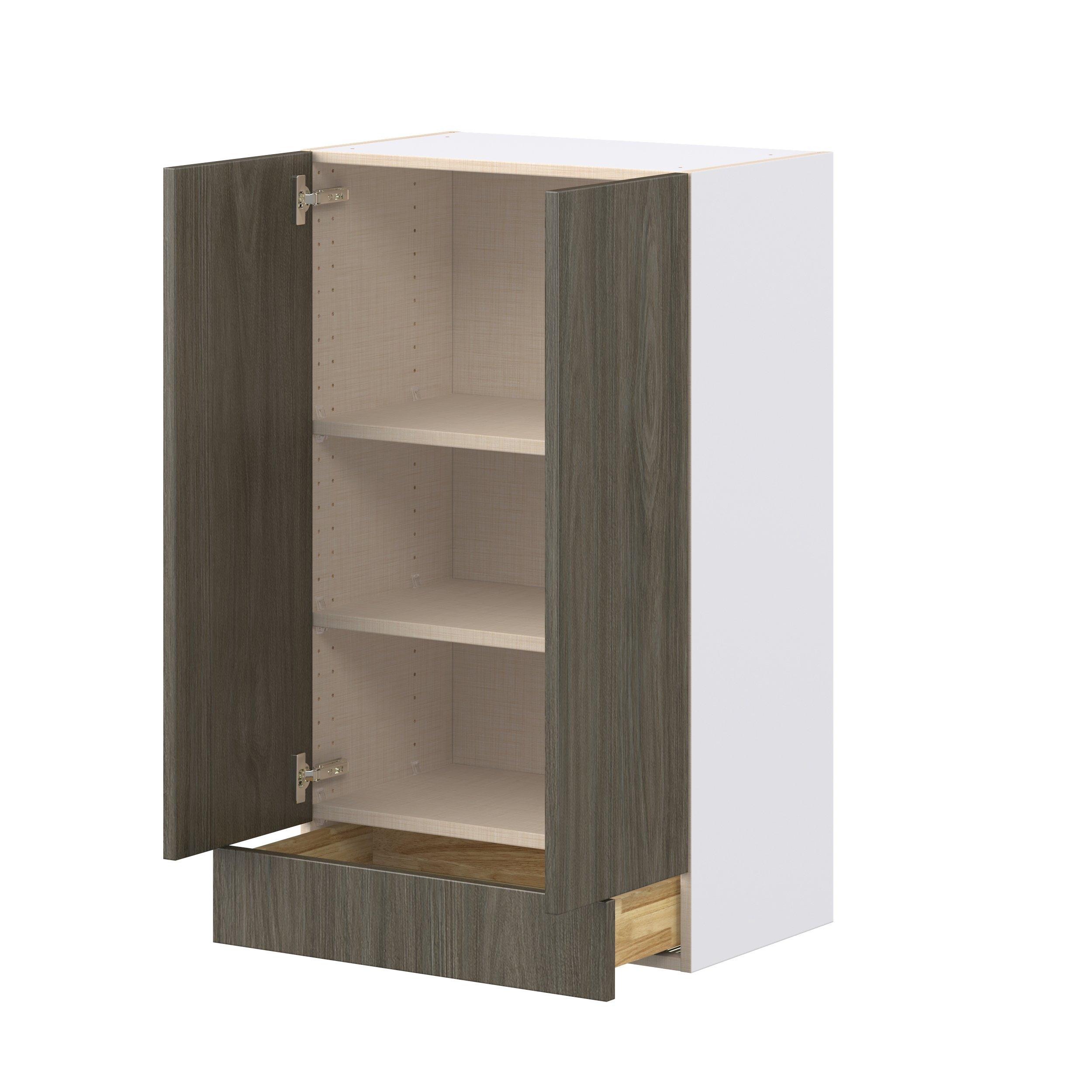 Glenwood 24 in. Burnt Walnut Door and Drawer Wall Cabinet
