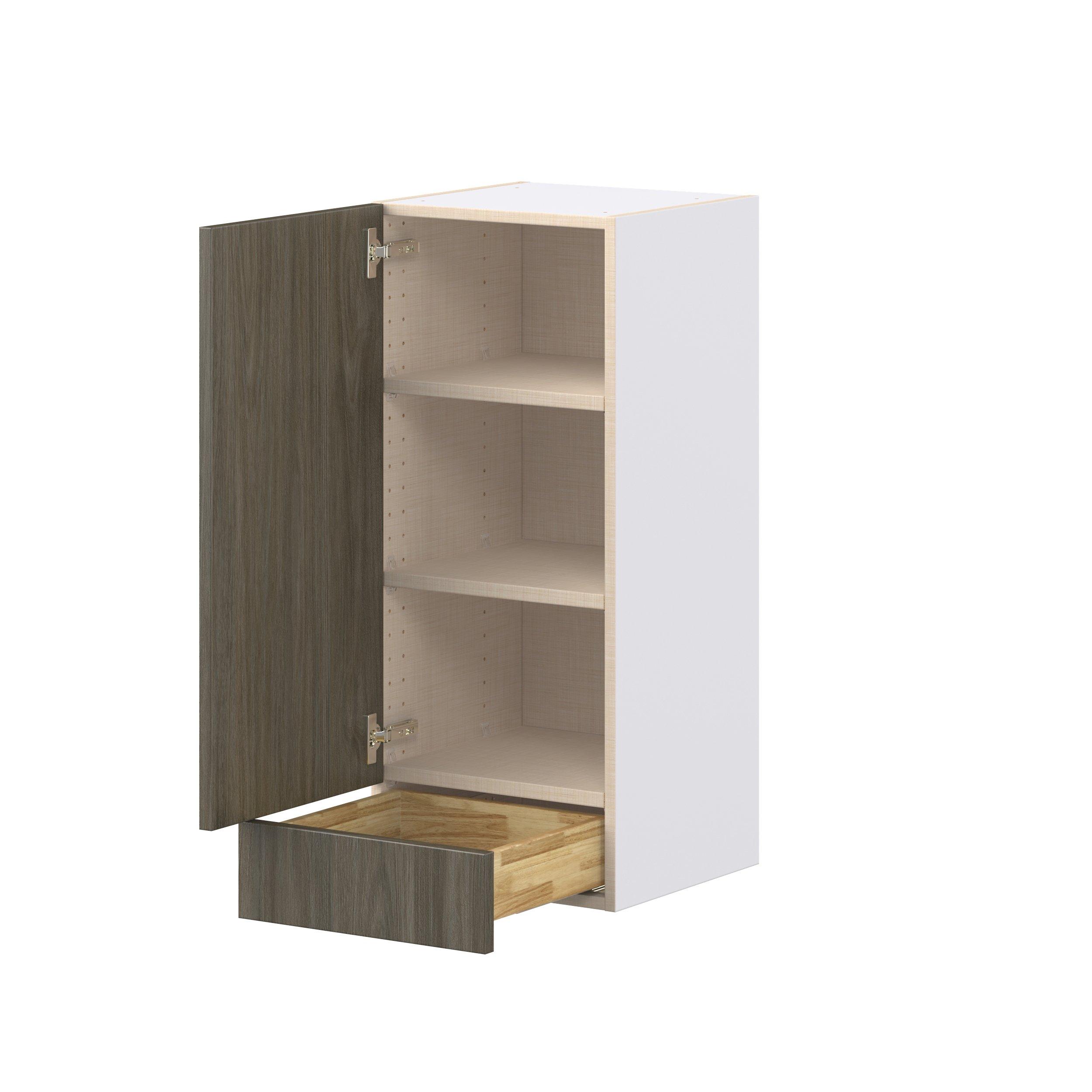 Glenwood 15 in. Burnt Walnut Door and Drawer Wall Cabinet