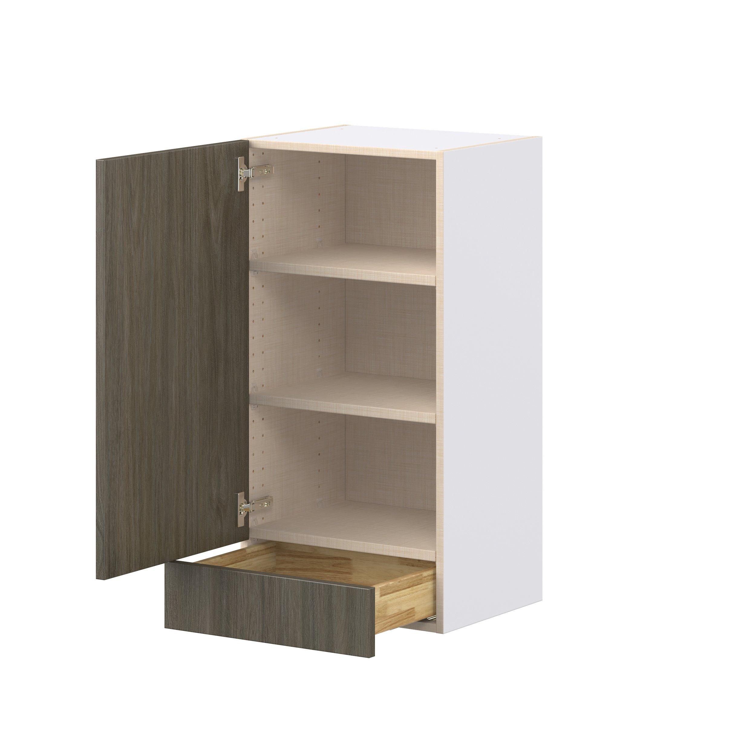 Glenwood 18 in. Burnt Walnut Door and Drawer Wall Cabinet