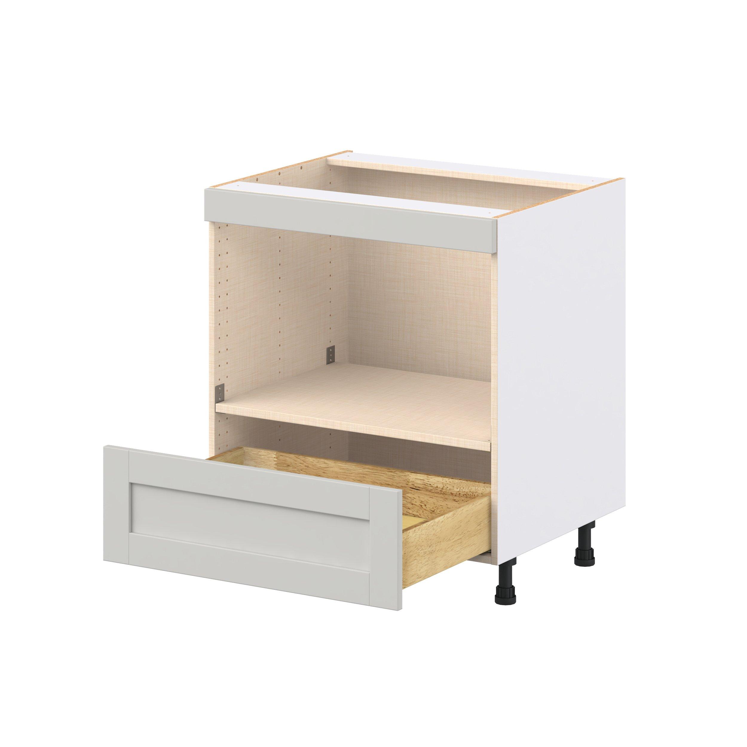 Summerhill 30 in. Light Gray Microwave Base Cabinet