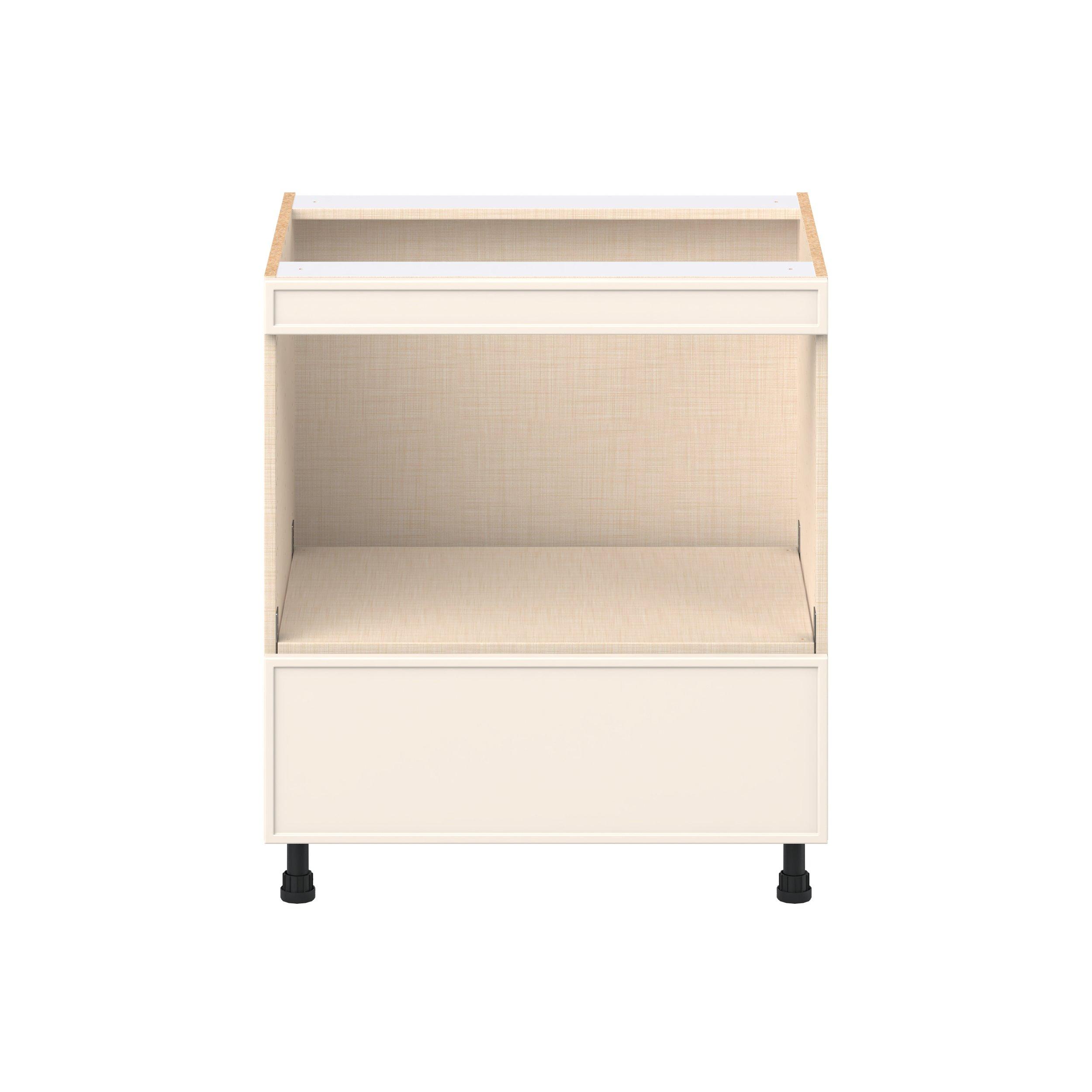 Linden 30 in. Painted Washed Linen Microwave Base Cabinet