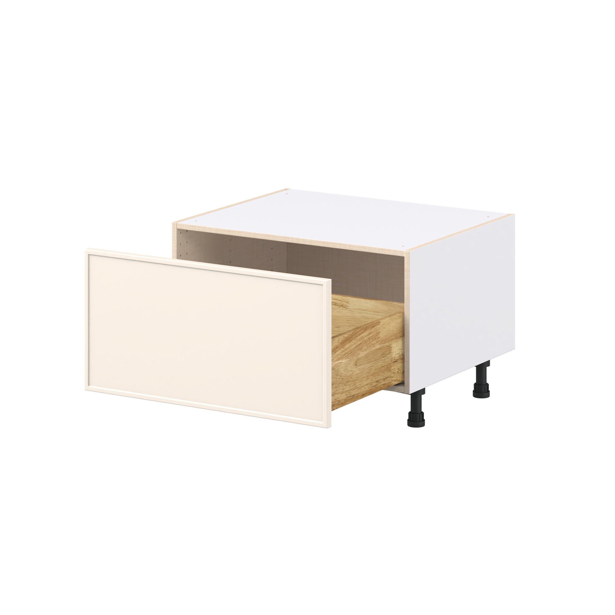 Linden 30 in. Painted Washed Linen Window Seat Base Cabinet