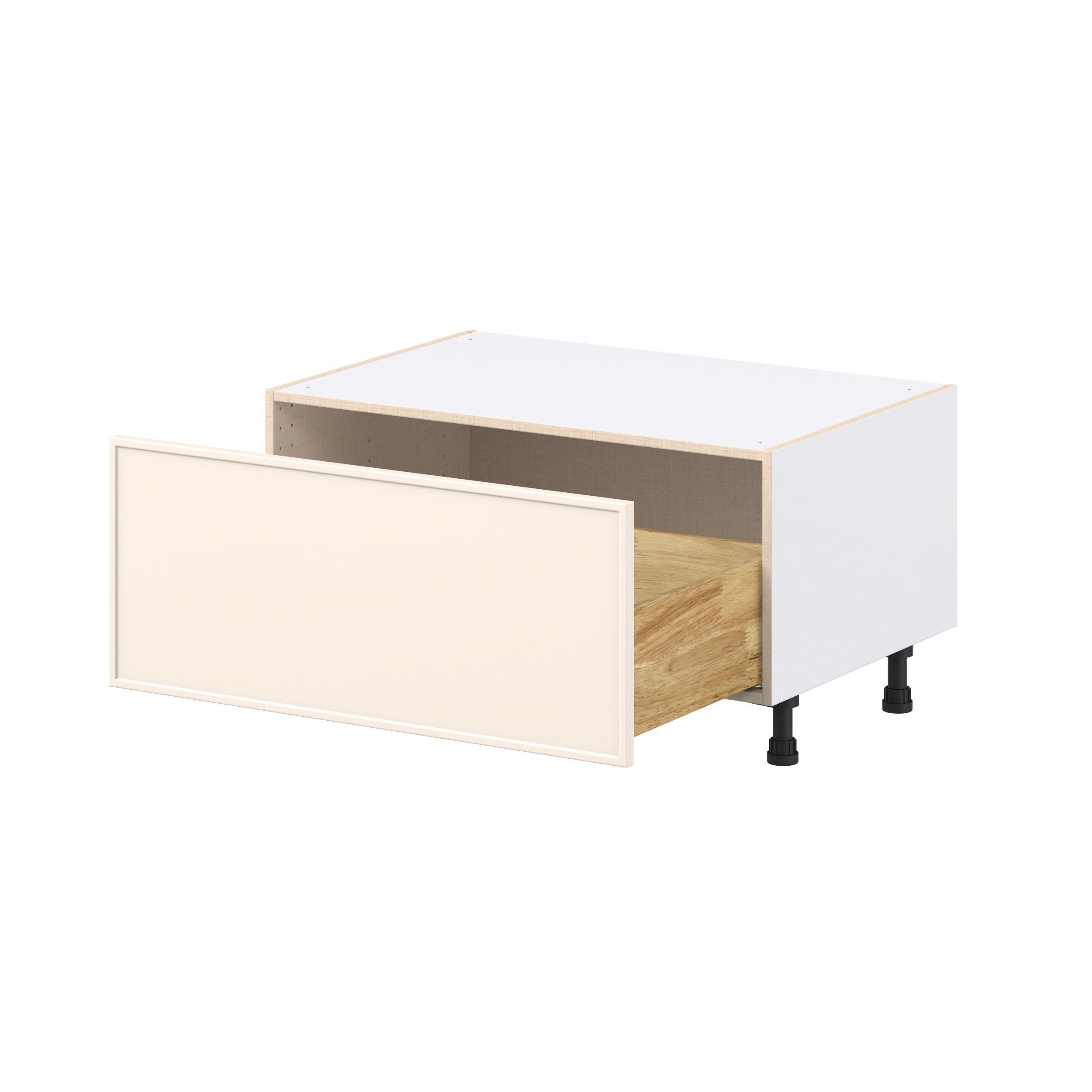 Linden 36 in. Painted Washed Linen Window Seat Base Cabinet