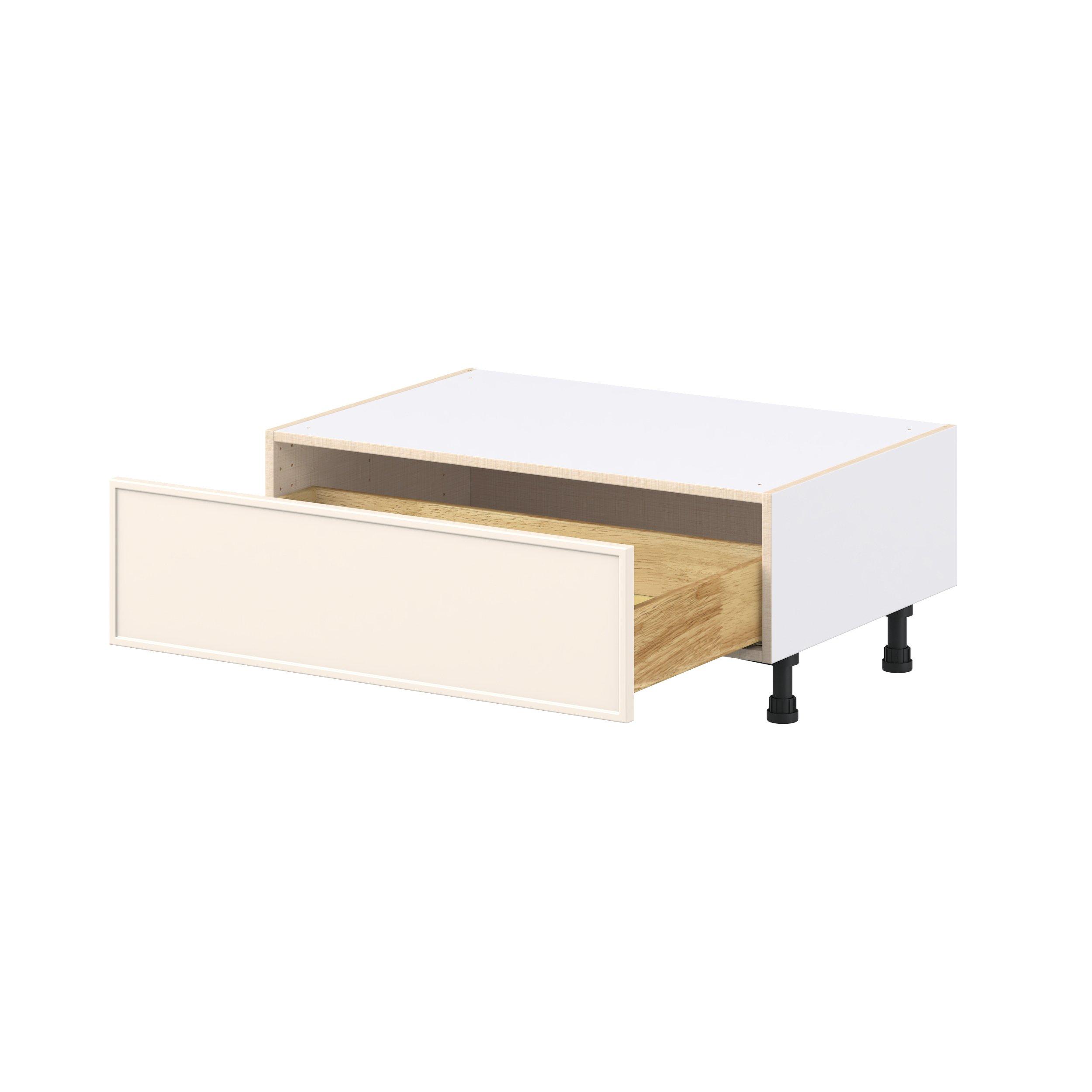 Linden 36 in. Painted Washed Linen Window Seat Base Cabinet
