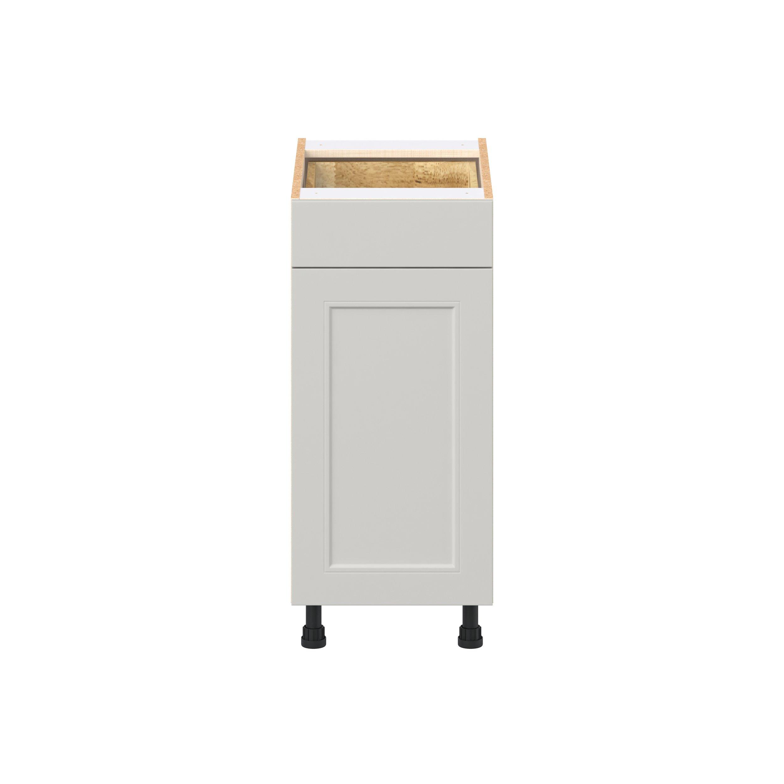 Lenox 15 in. Painted Light Gray Trash Can Pull-Out Base Cabinet