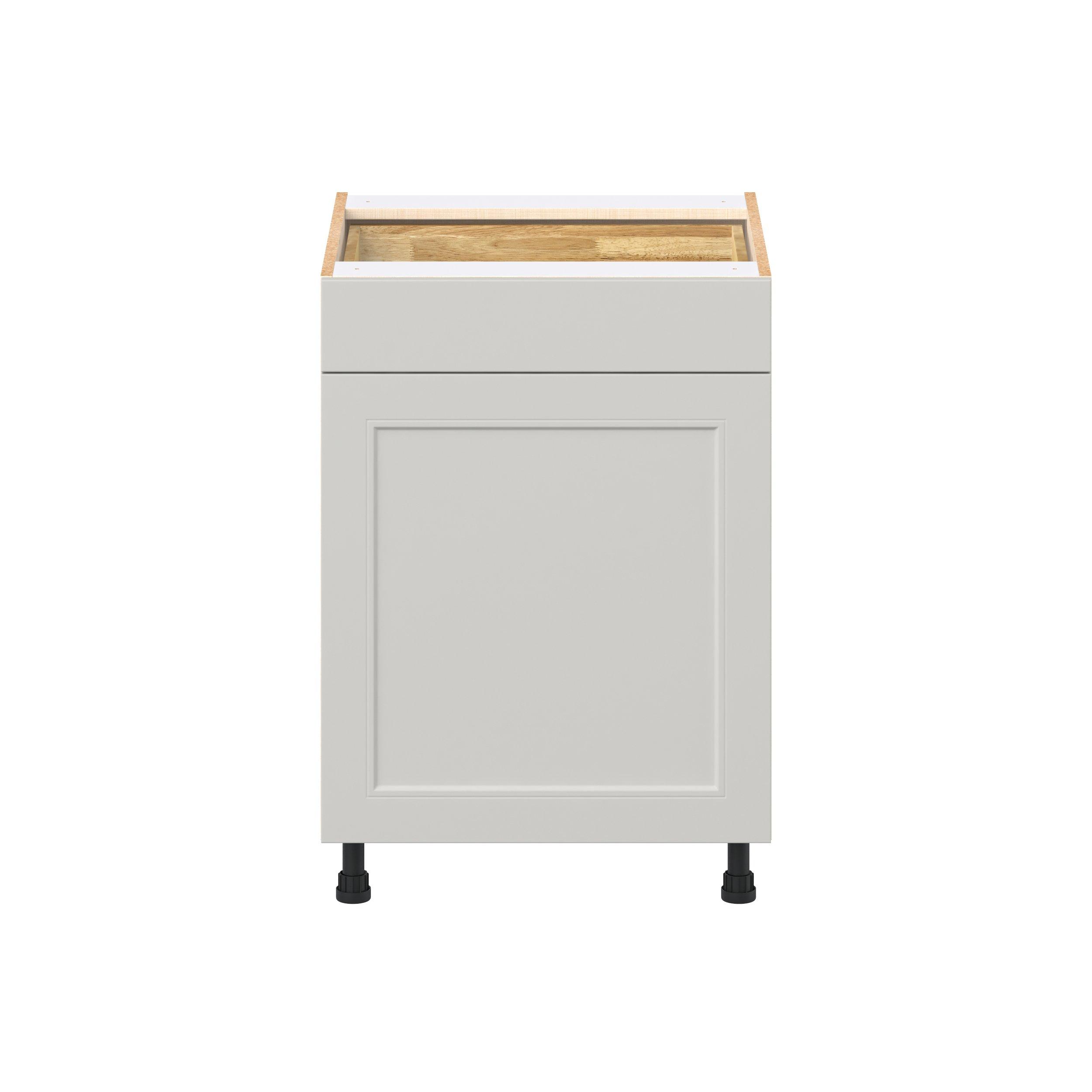 Lenox 24 in. Painted Light Gray Trash Can Pull-Out Base Cabinet