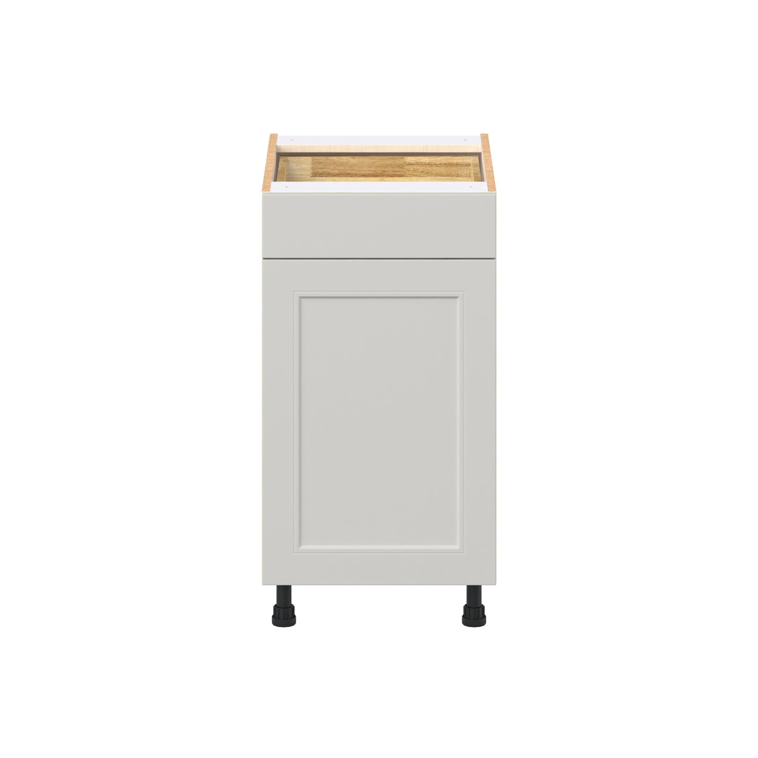 Lenox 18 in. Painted Light Gray Trash Can Pull-Out Base Cabinet