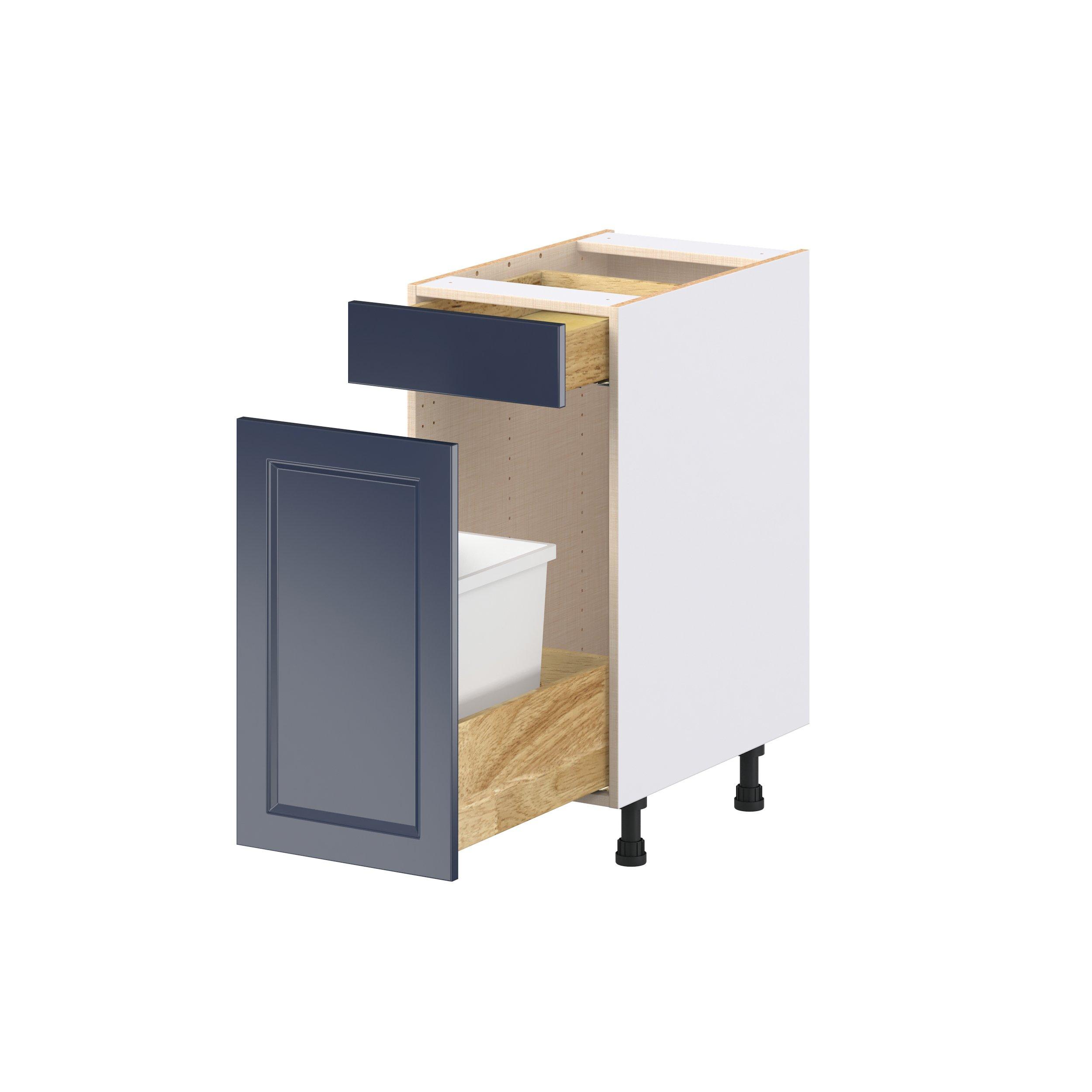 Peachtree 15 in. Painted Midnight Blue Trash Can Pull-Out Base Cabinet