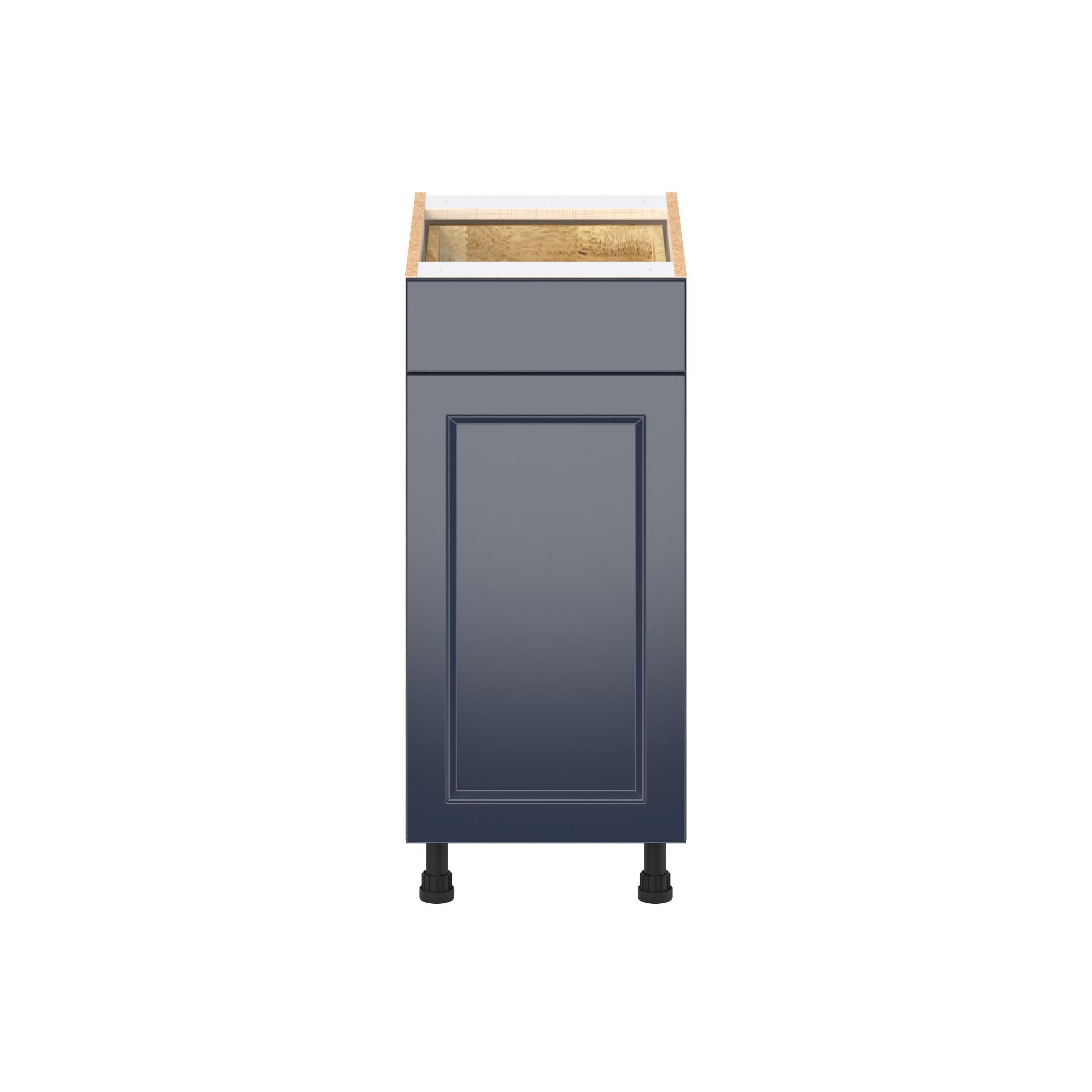 Peachtree 15 in. Painted Midnight Blue Trash Can Pull-Out Base Cabinet