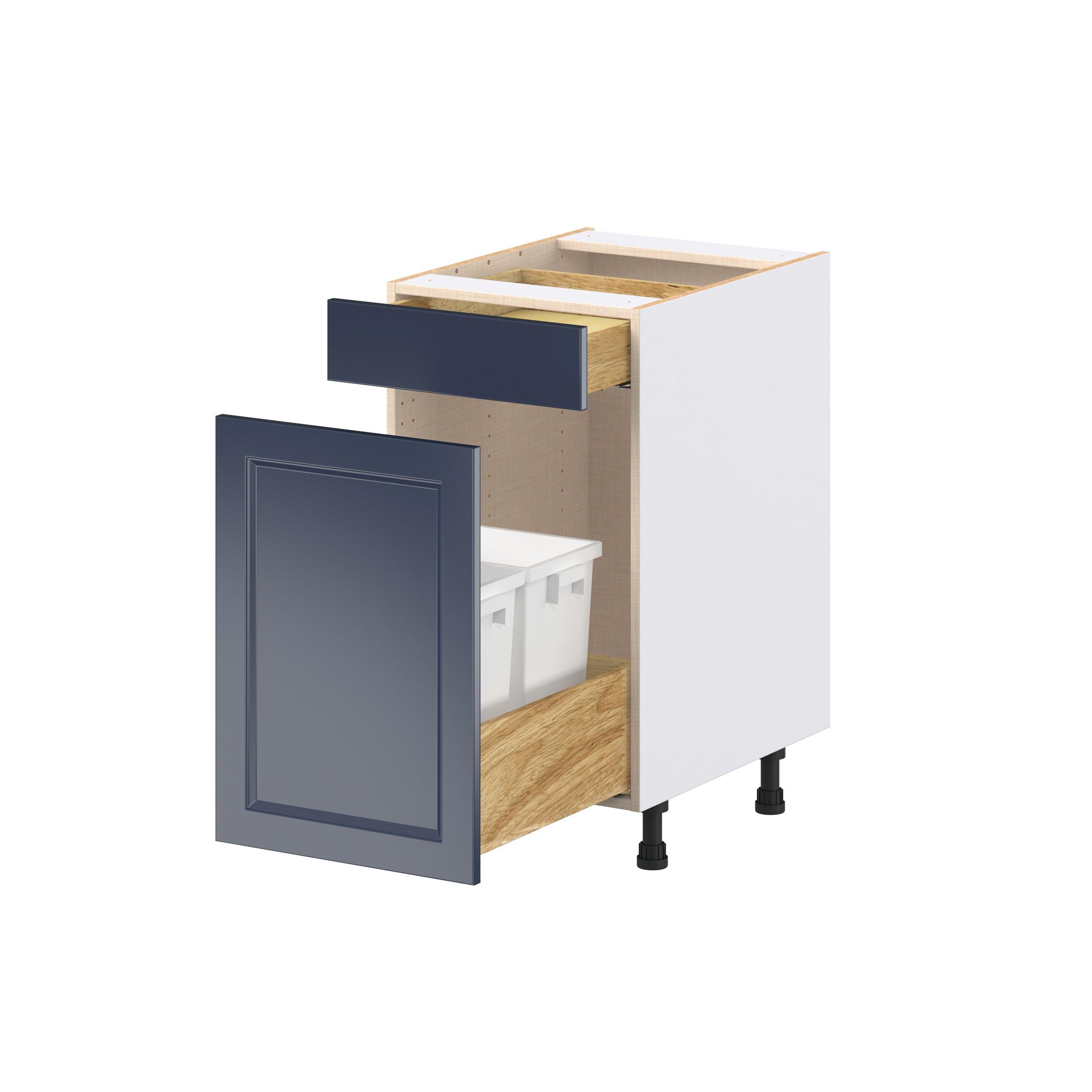 Peachtree 18 in. Painted Midnight Blue Trash Can Pull-Out Base Cabinet