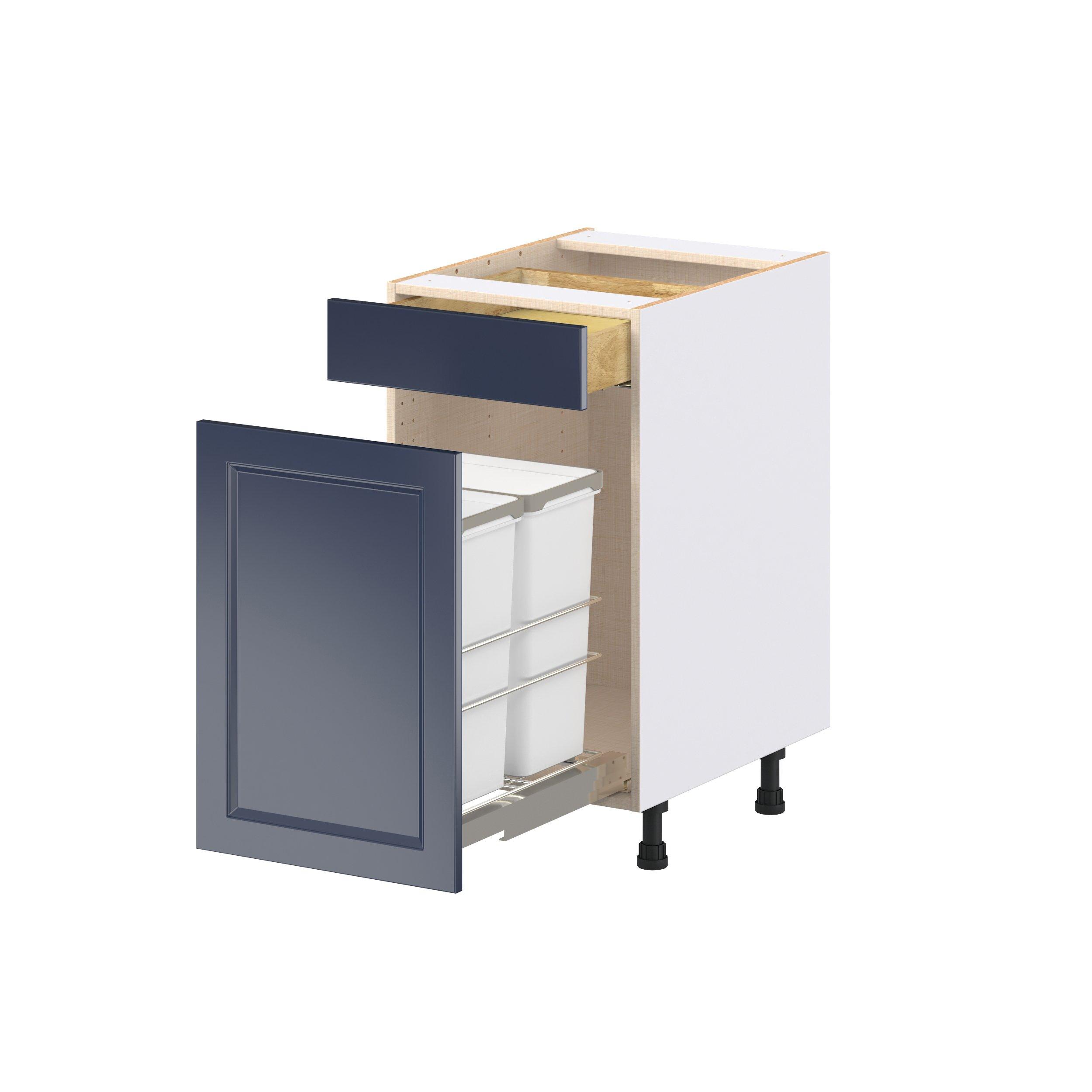 Peachtree 18 in. Painted Midnight Blue Trash Can Pull-Out Base Cabinet