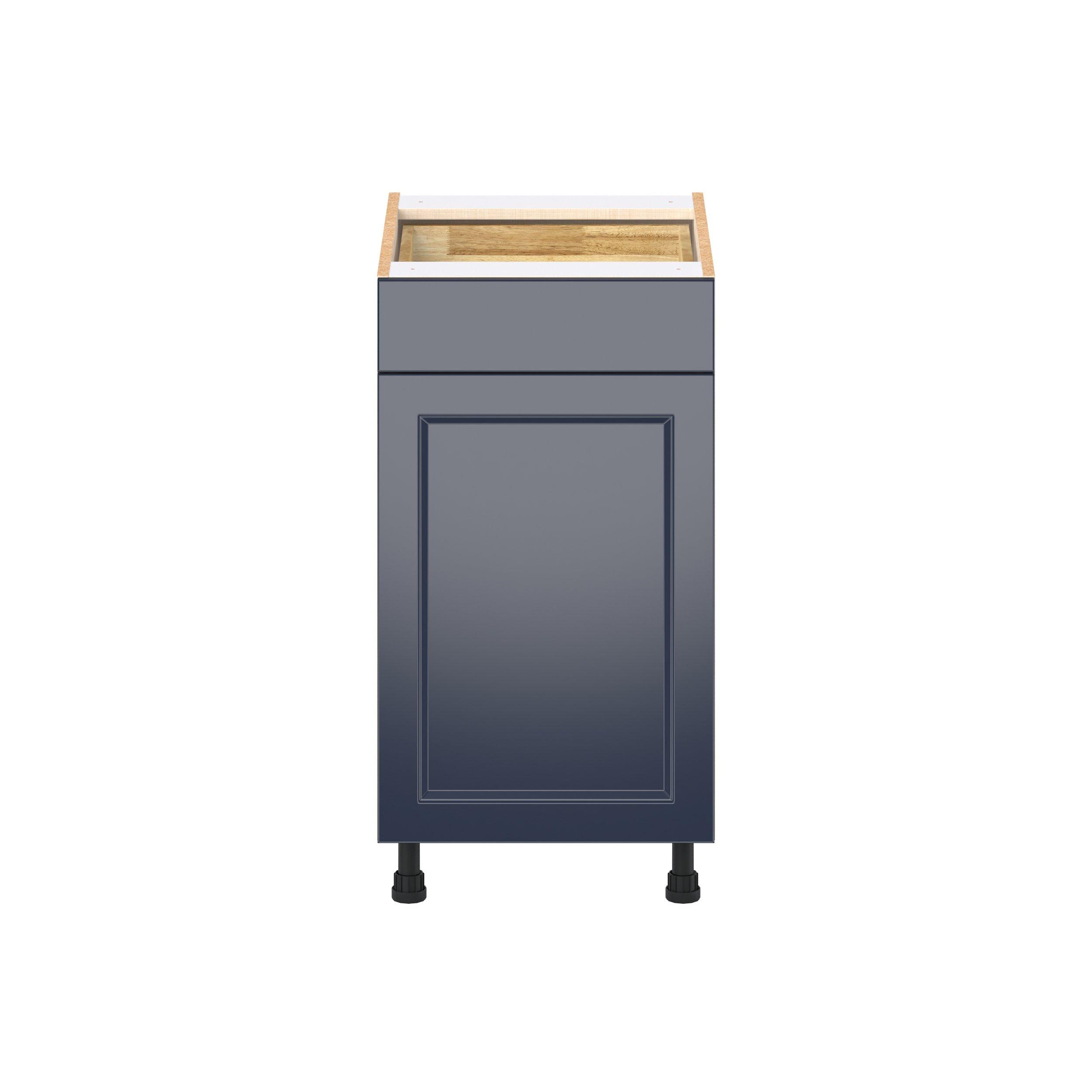 Peachtree 18 in. Painted Midnight Blue Trash Can Pull-Out Base Cabinet