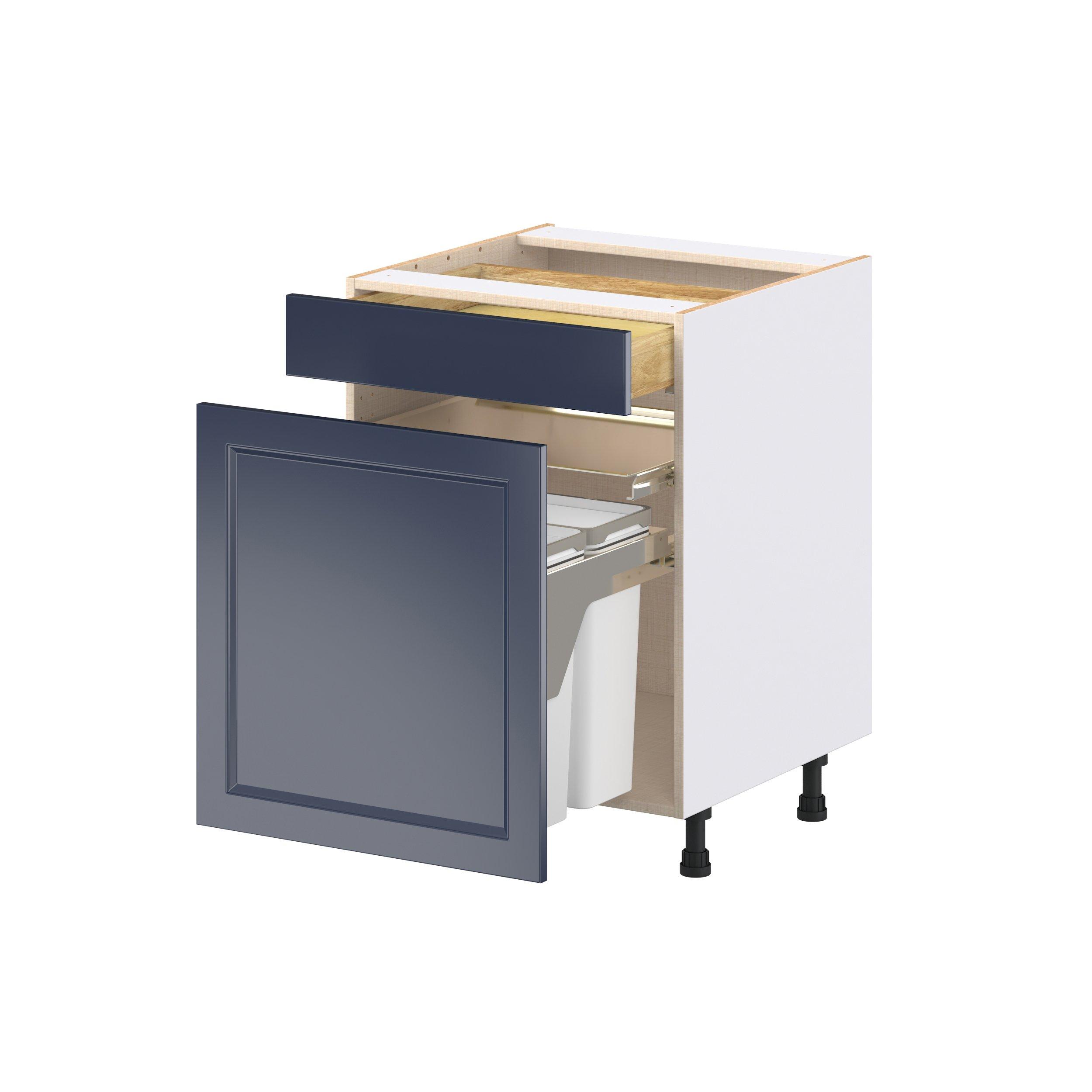 Peachtree 24 in. Painted Midnight Blue Trash Can Pull-Out Base Cabinet