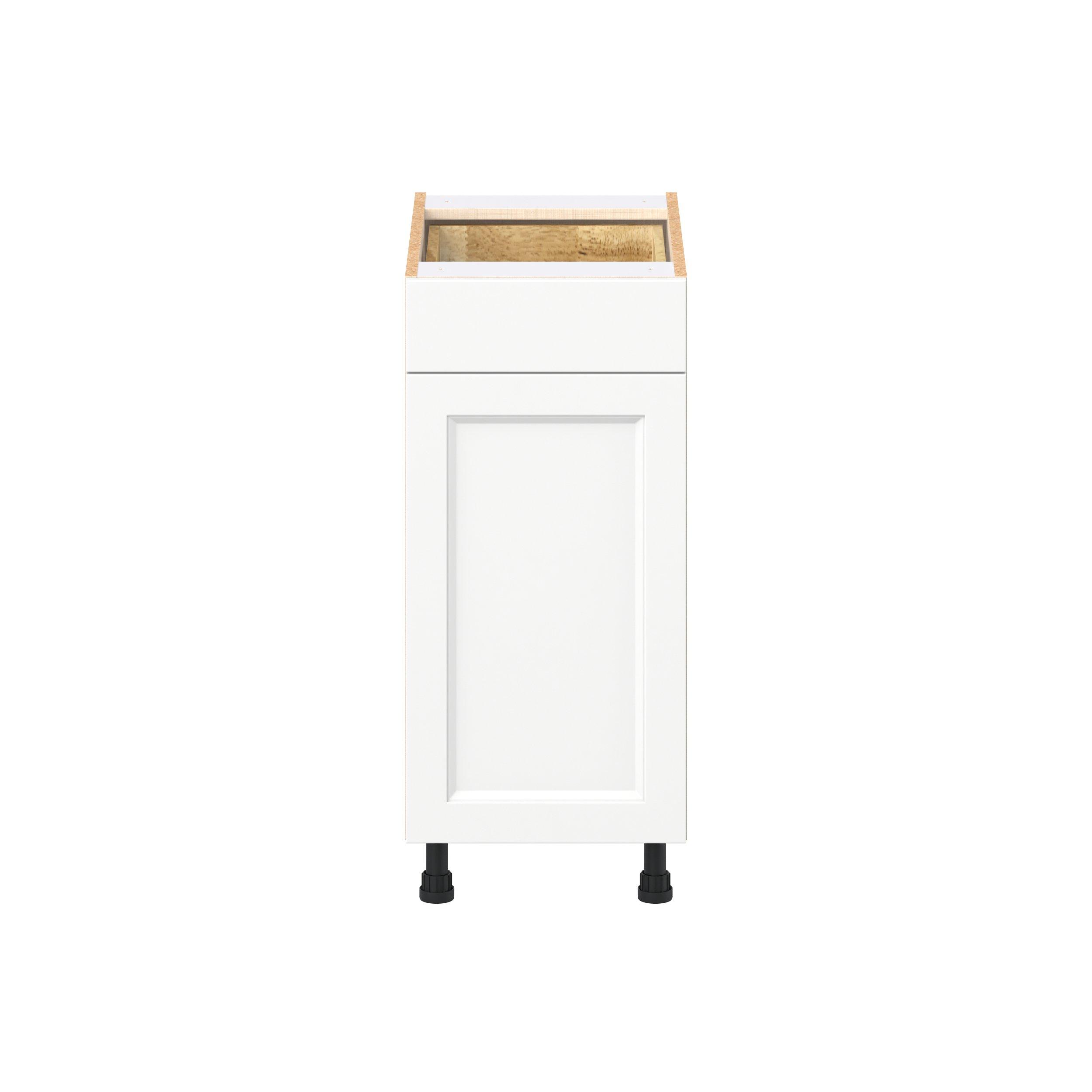 Peachtree 15 in. Painted Bright White Trash Can Pull-Out Base Cabinet