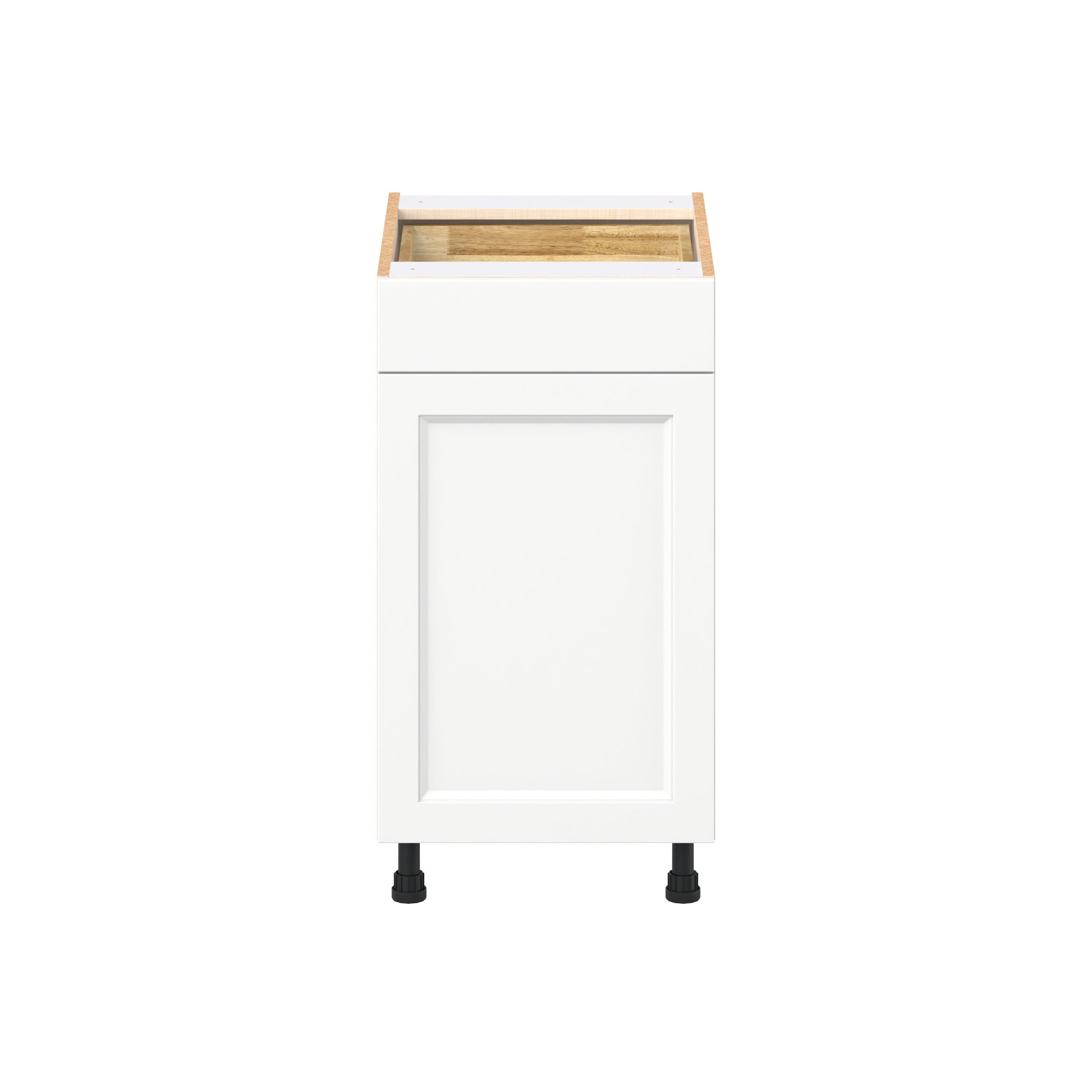 Peachtree 18 in. Painted Bright White Trash Can Pull-Out Base Cabinet