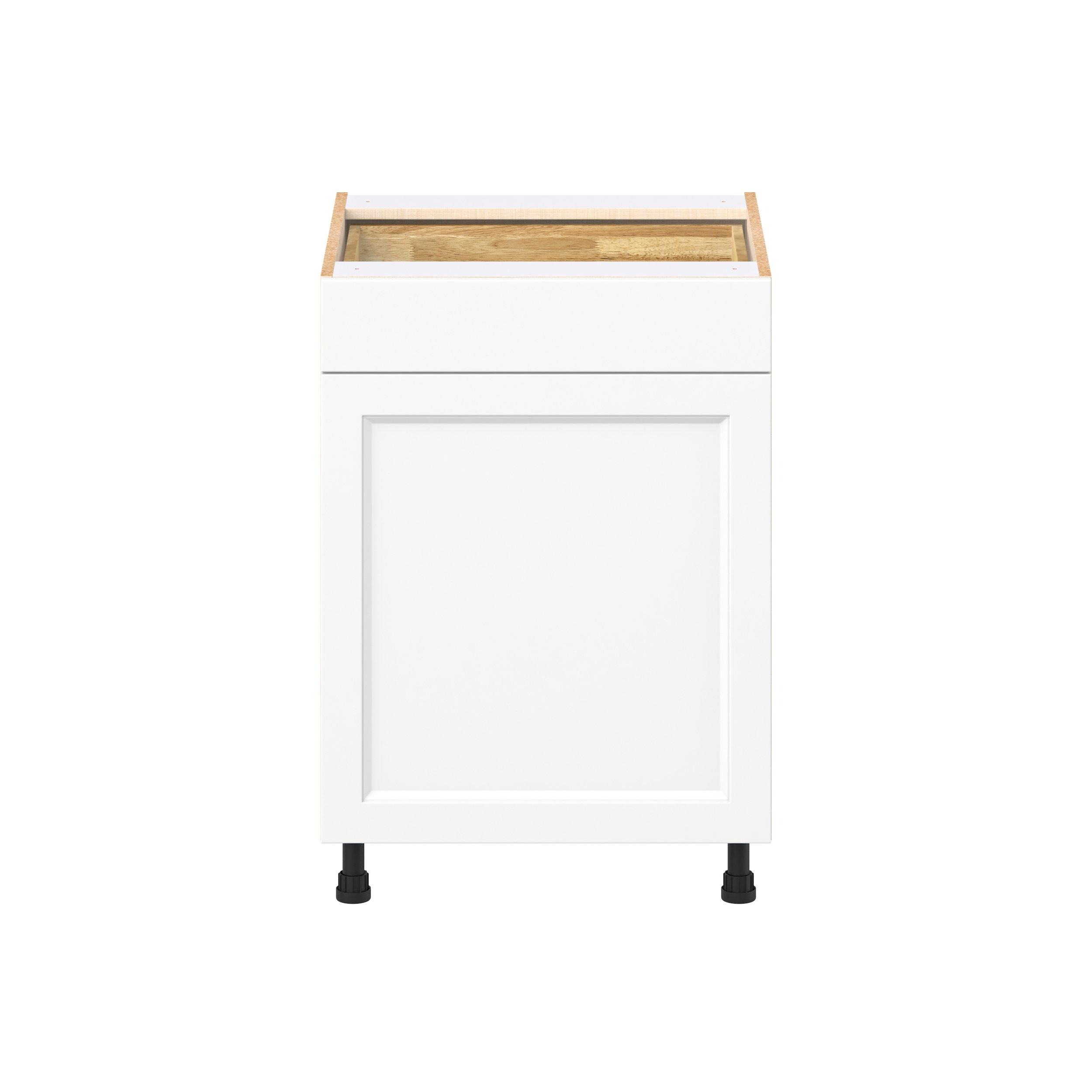 Peachtree 24 in. Painted Bright White Trash Can Pull-Out Base Cabinet