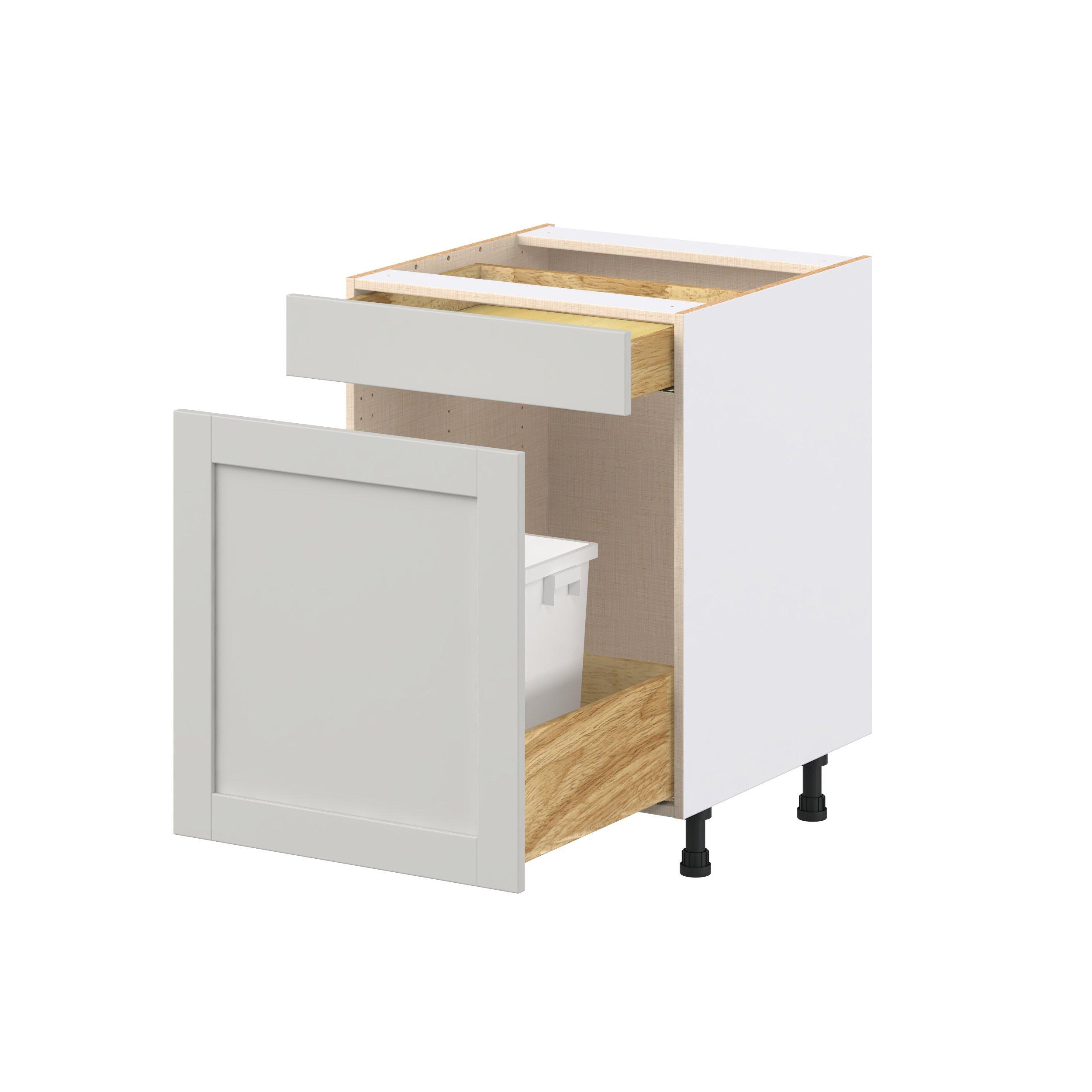 Summerhill 24 in. Light Gray Trash Can Pull-Out Base Cabinet