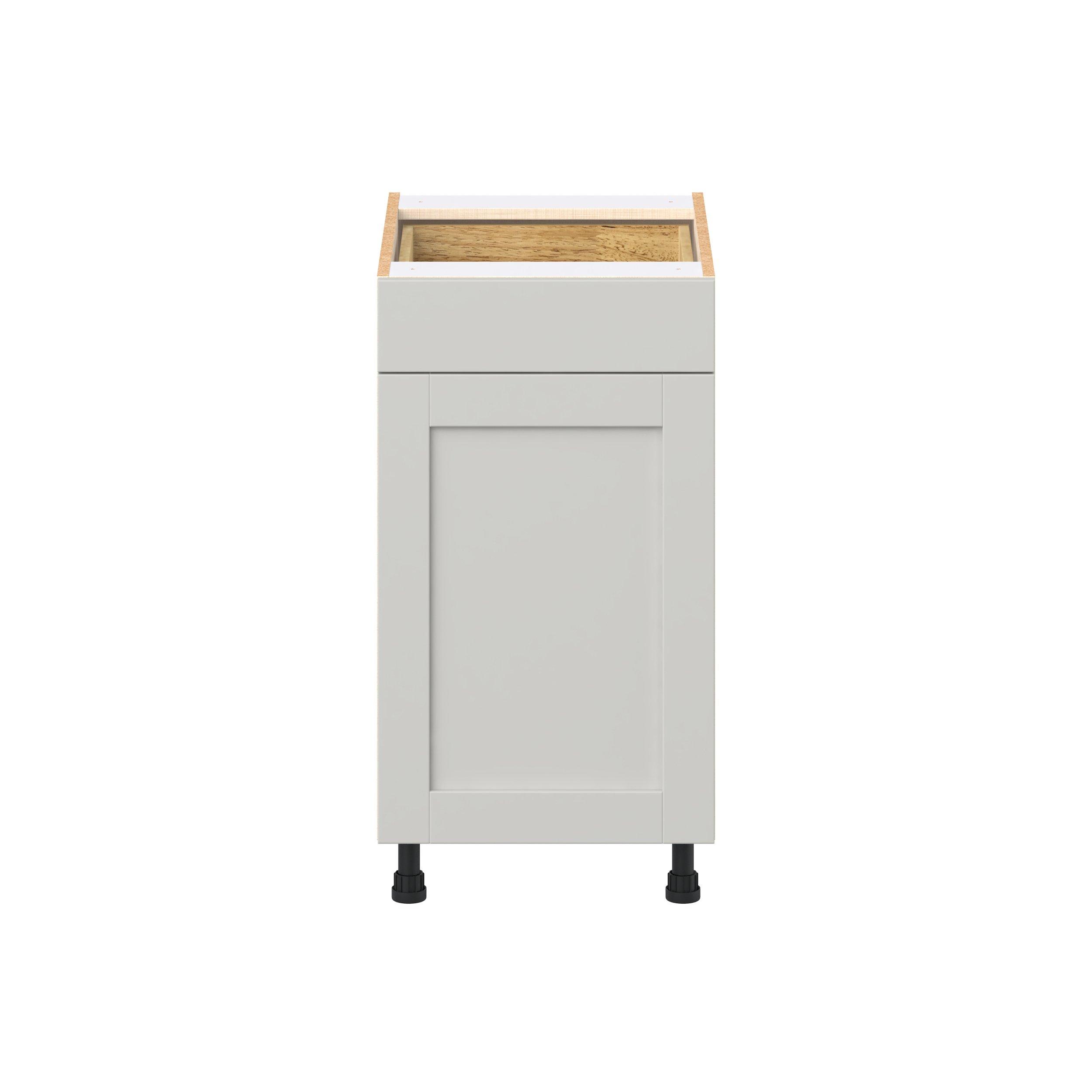 Summerhill 18 in. Light Gray Trash Can Pull-Out Base Cabinet