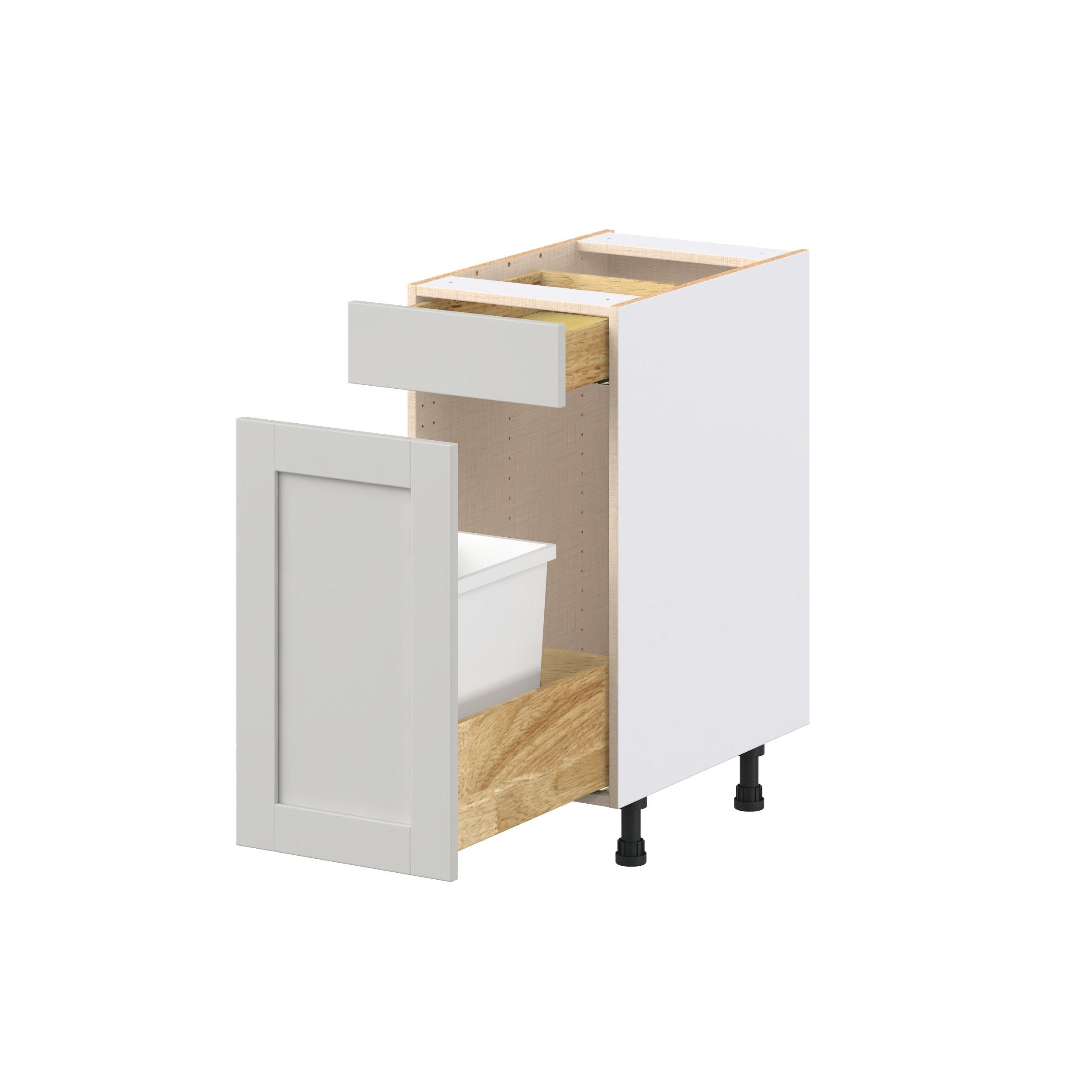 Summerhill 18 in. Light Gray Trash Can Pull-Out Base Cabinet