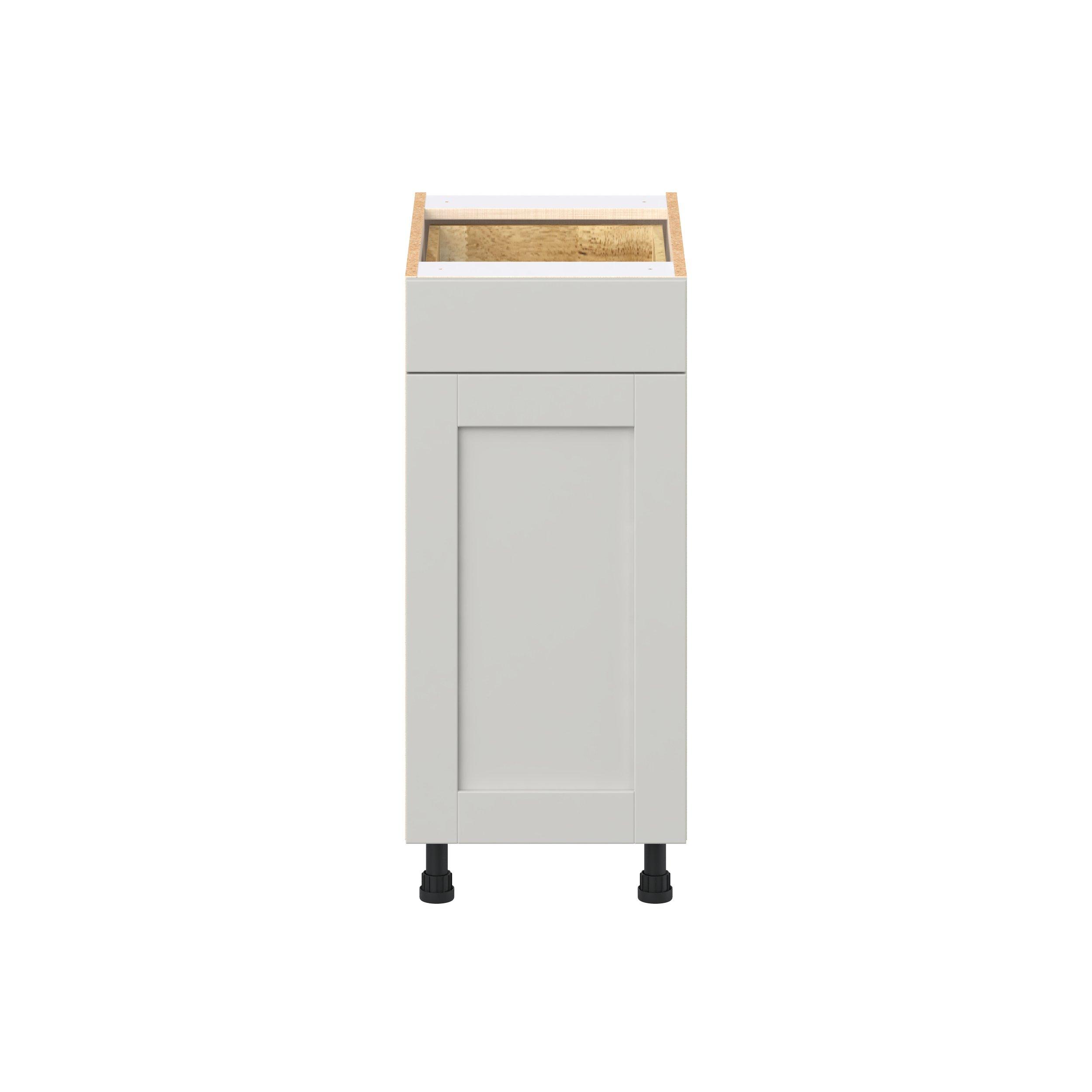 Summerhill 18 in. Light Gray Trash Can Pull-Out Base Cabinet