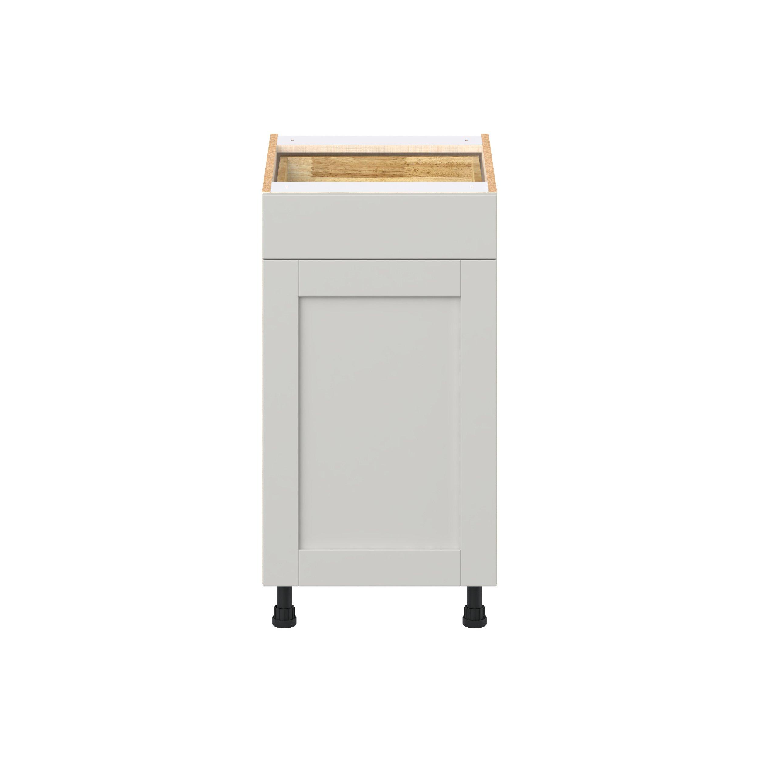 Summerhill 18 in. Light Gray Trash Can Pull-Out Base Cabinet
